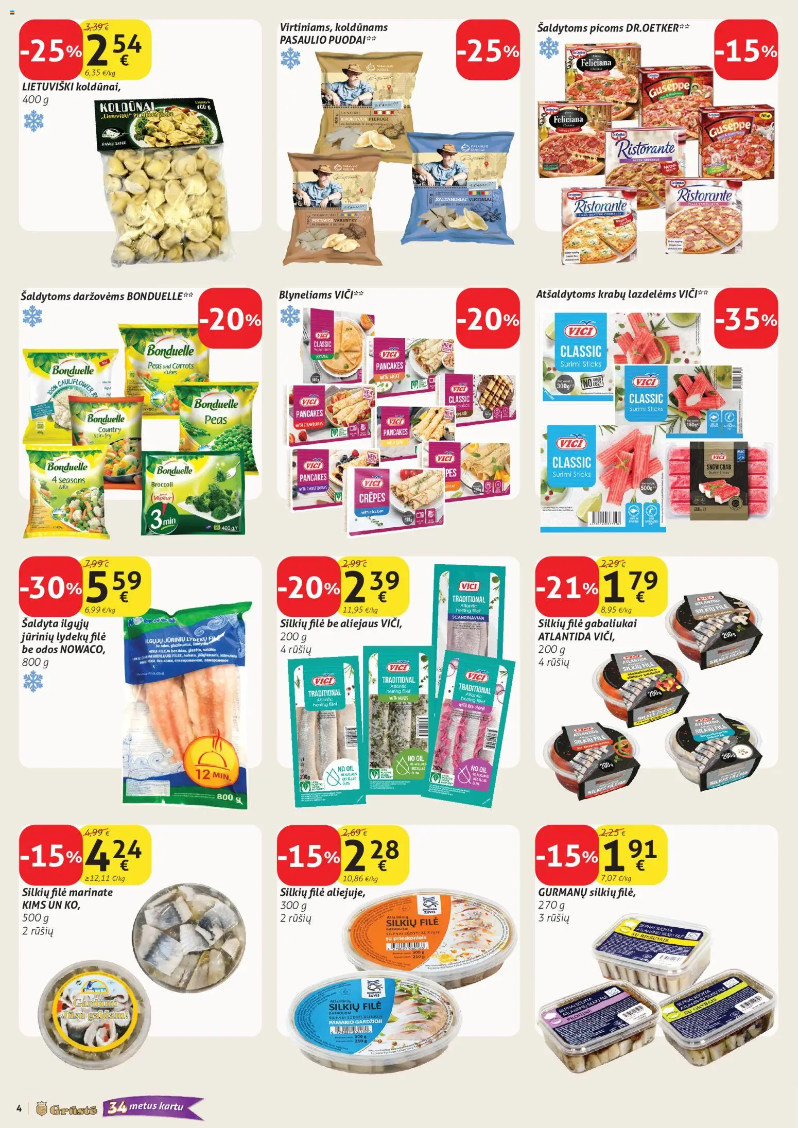 GRUSTE akcijos nuo 2026.10.11 | Puslapis: 4 | Prekių: Silkių filė, Surimi