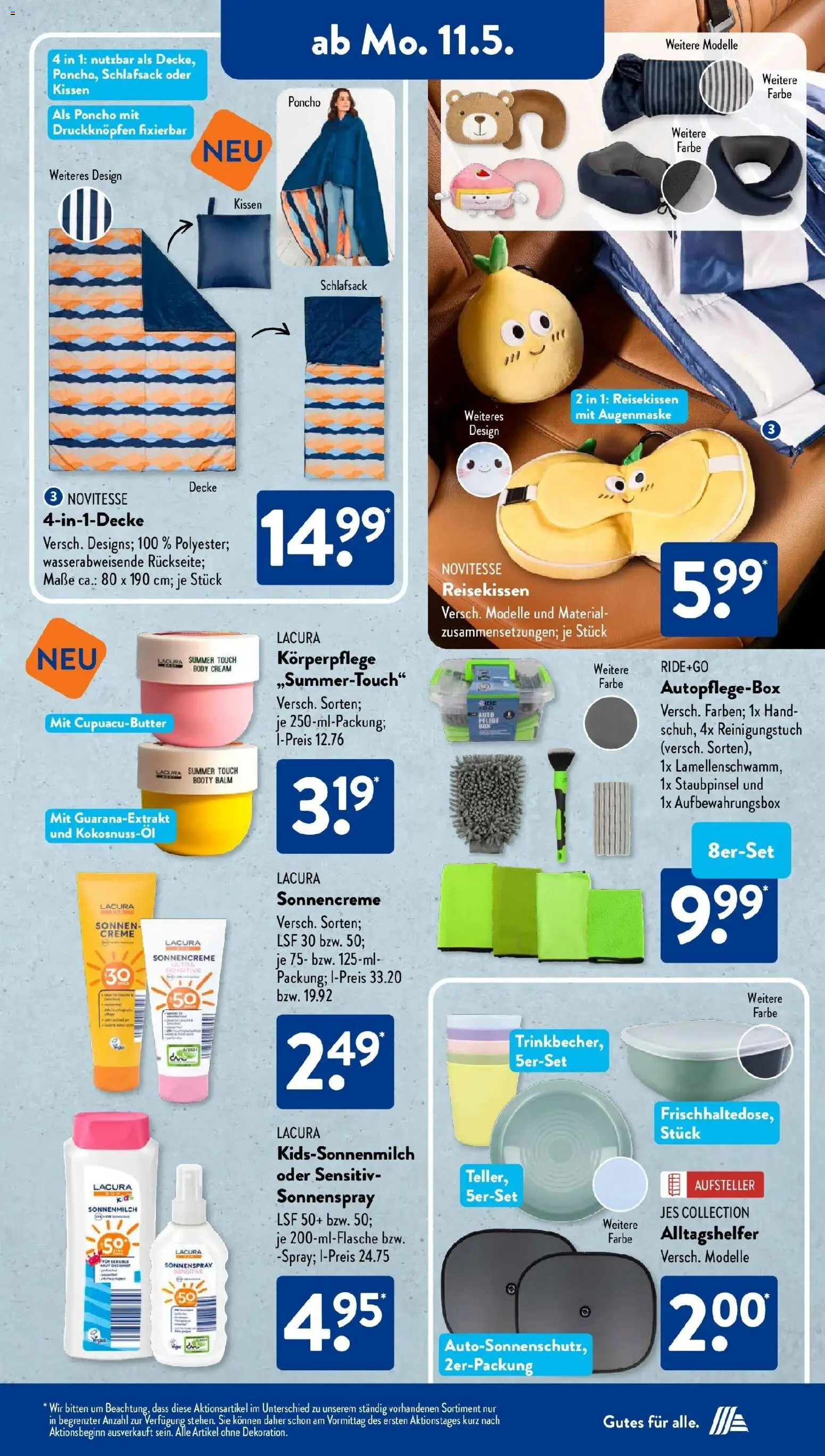 Aldi Süd Wochenangebote – gültig ab 11.05.2026 | Seite: 12 | Produkte: Kissen, Decke, Schlafsack, Creme