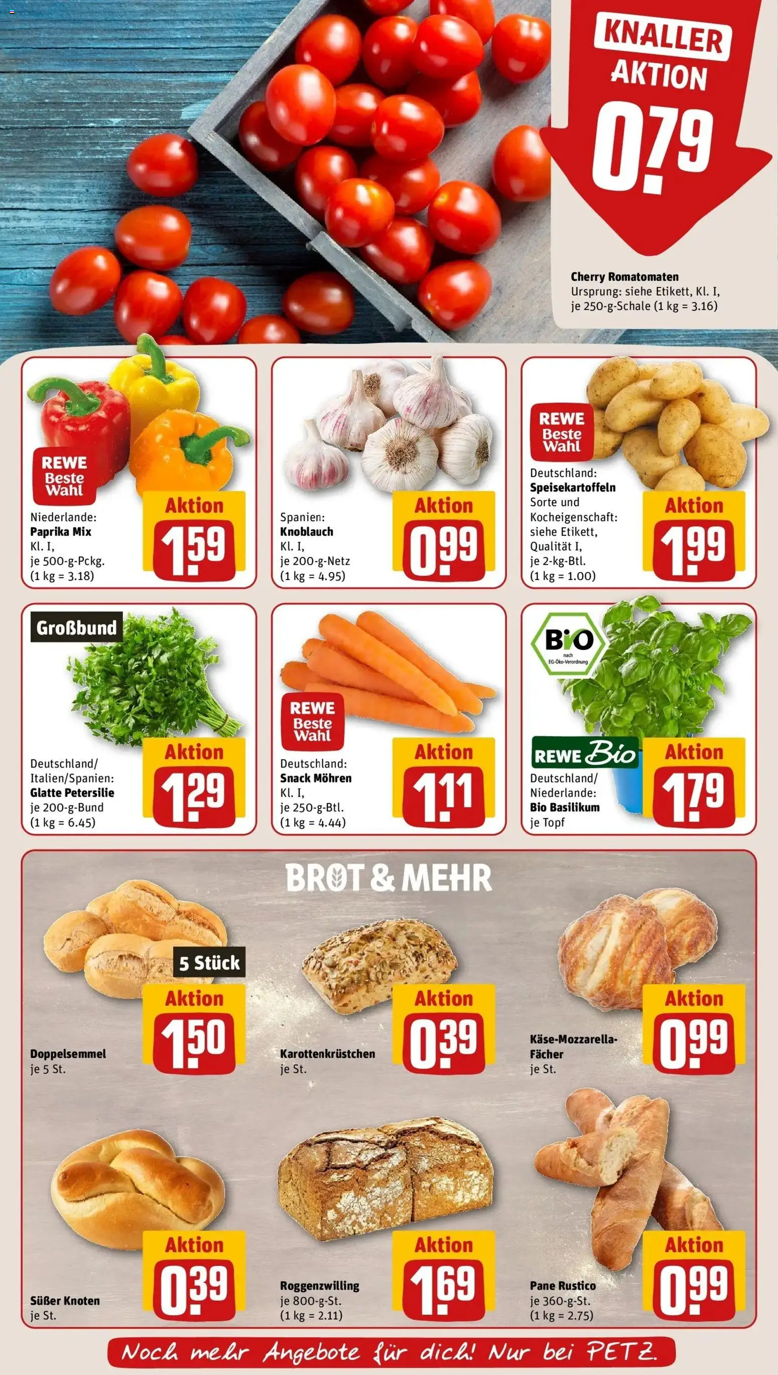 REWE Prospekt ab 10.08.2026 zum Blättern » Angebote | Seite: 5 | Produkte: Pane, Mohren, Paprika, Petersilie