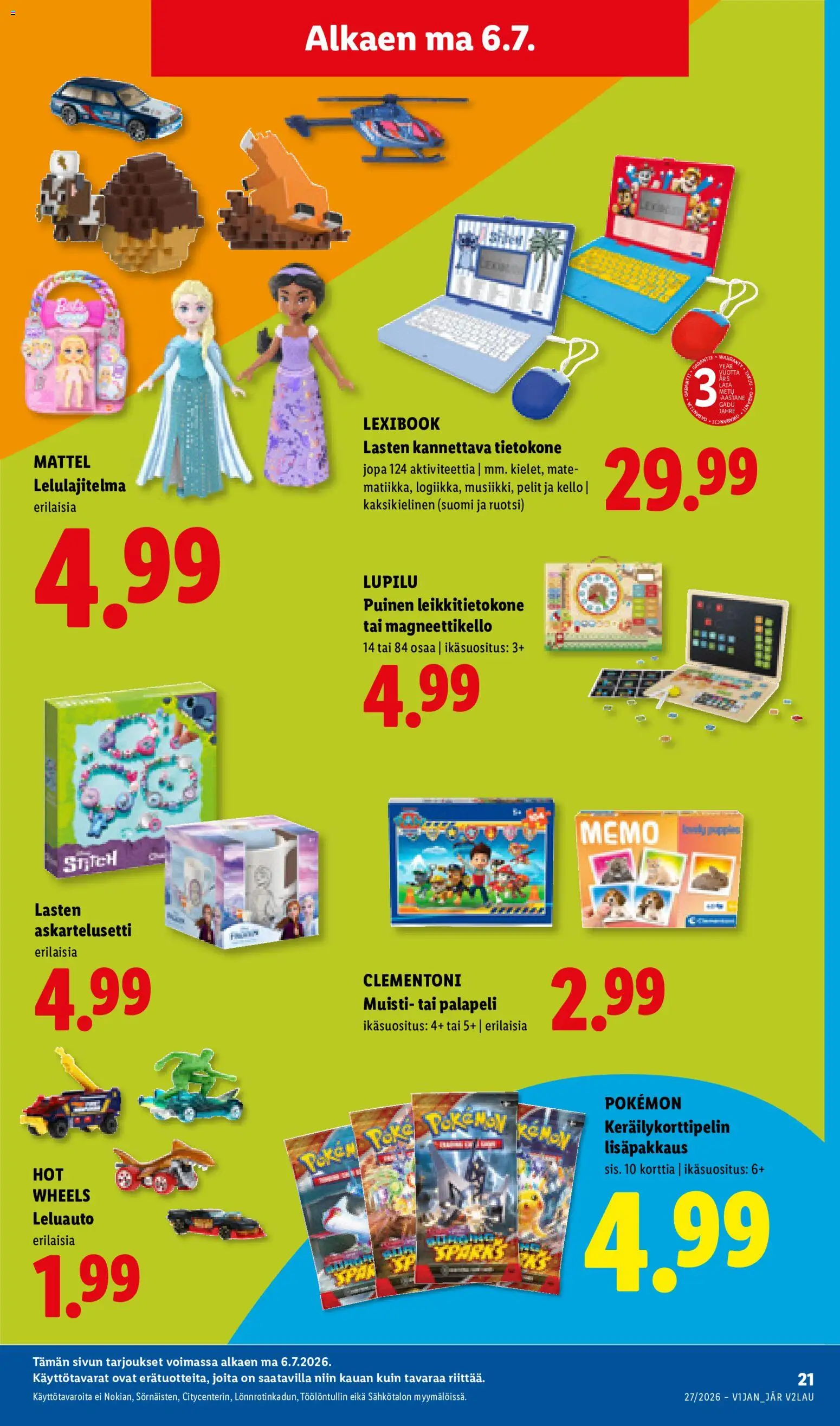 Lidl tarjoukset - Rovaniemi – voimassa 02/07/2026 alkaen | Sivu: 30 | Tuotteet: Palapeli, Kello, Tietokone
