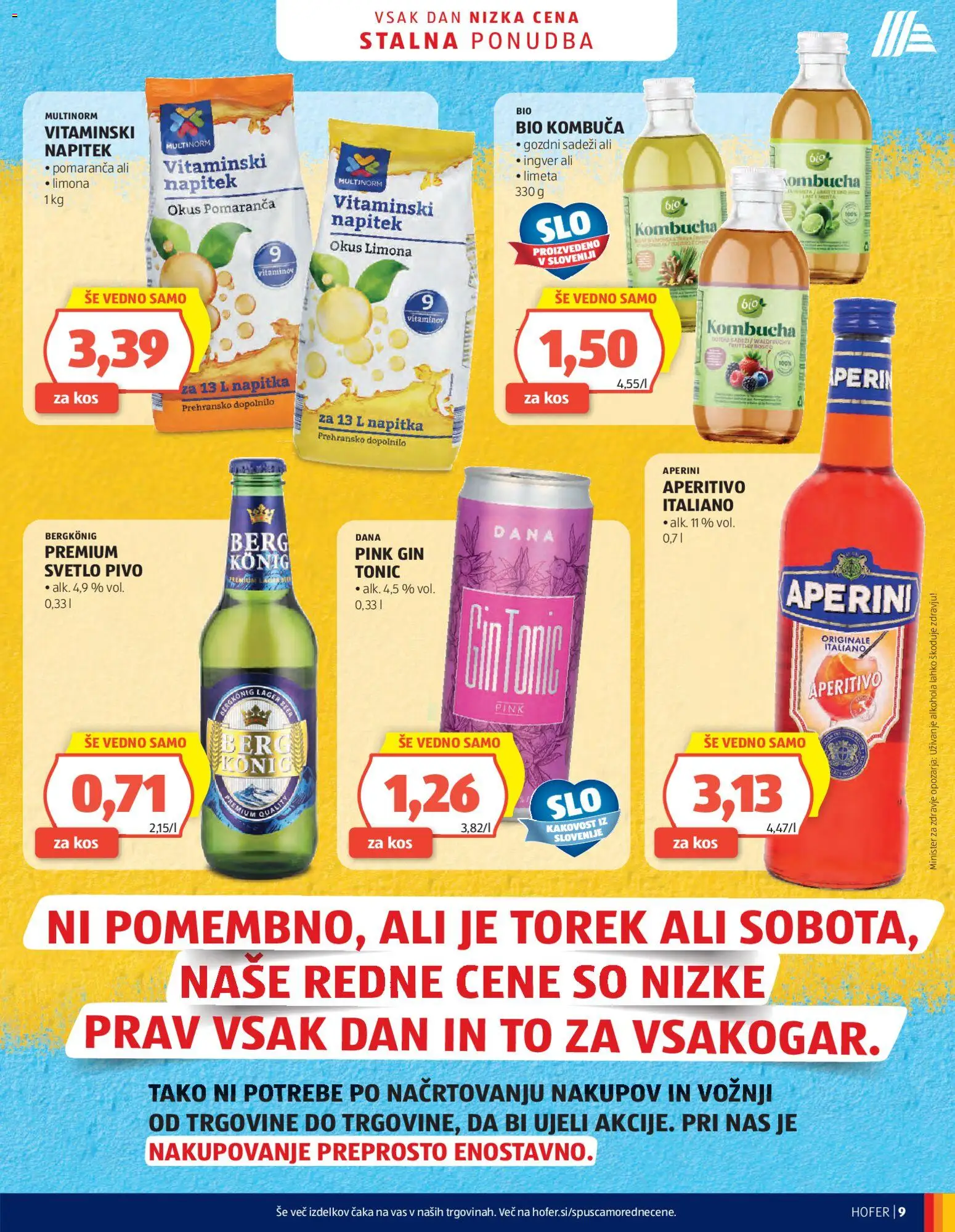 Novi Hofer katalog ponudbe – veljaven od 27.05.2026 | Stran: 9 | Izdelki: Βαλσάμικο ξύδι, Pivo, Gin, Limona