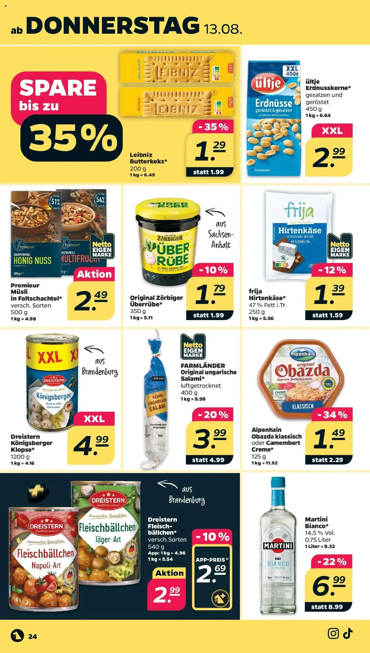 Netto - Netto APS : Wochenangebote ab 10.08.2026 → Angebote nächste Woche | Seite: 28 | Produkte: Spezialitäten, Zucker, Salami, Fleisch