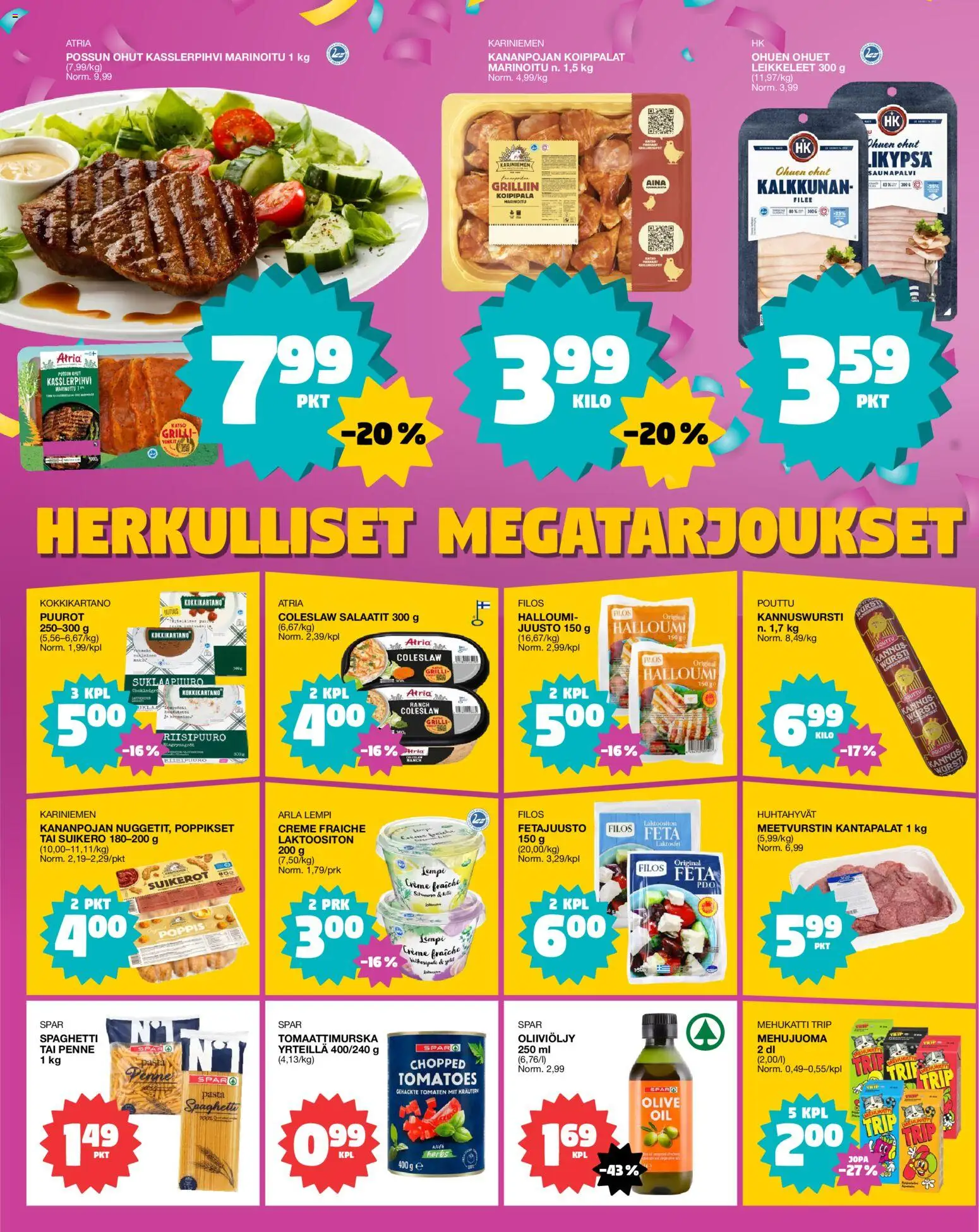 Tokmanni Ruokatarjoukset – voimassa 30/07/2026 alkaen | Sivu: 2 | Tuotteet: Oliiviöljy, Juusto, Fetajuusto, Pasta