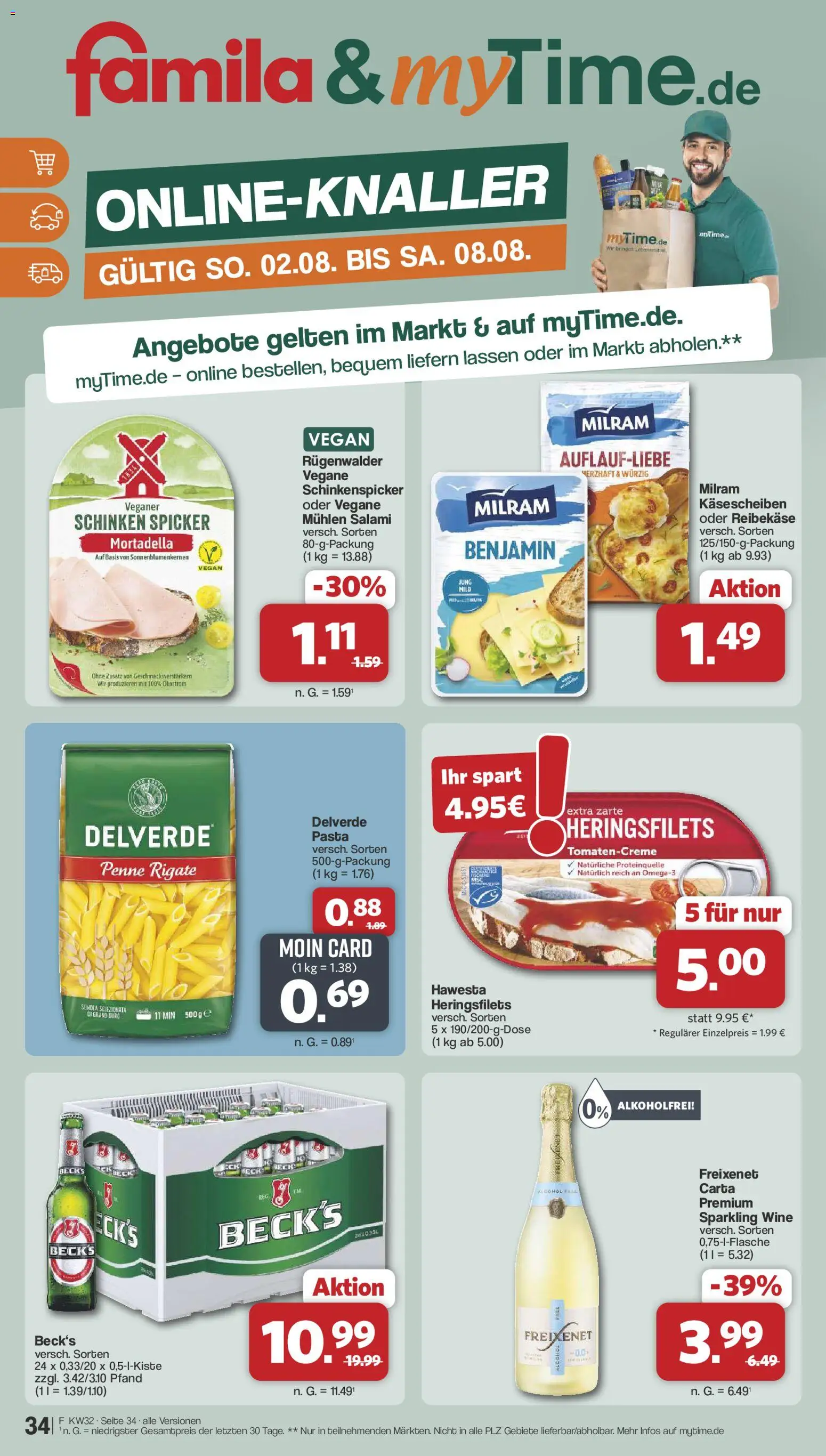Famila Nordwest Prospekt – gültig ab 03.08.2026 | Seite: 38 | Produkte: Freixenet, Milram, Pasta, Reibekase