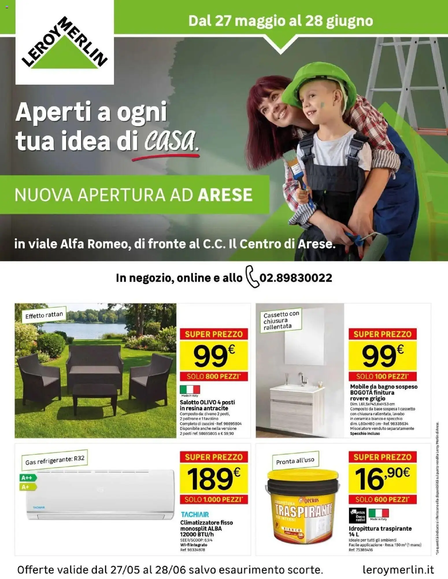 Volantino Leroy Merlin del 27.05.2026 | Pagina: 1 | Prodotti: Tavolino, Mobile, Bagno, Specchio