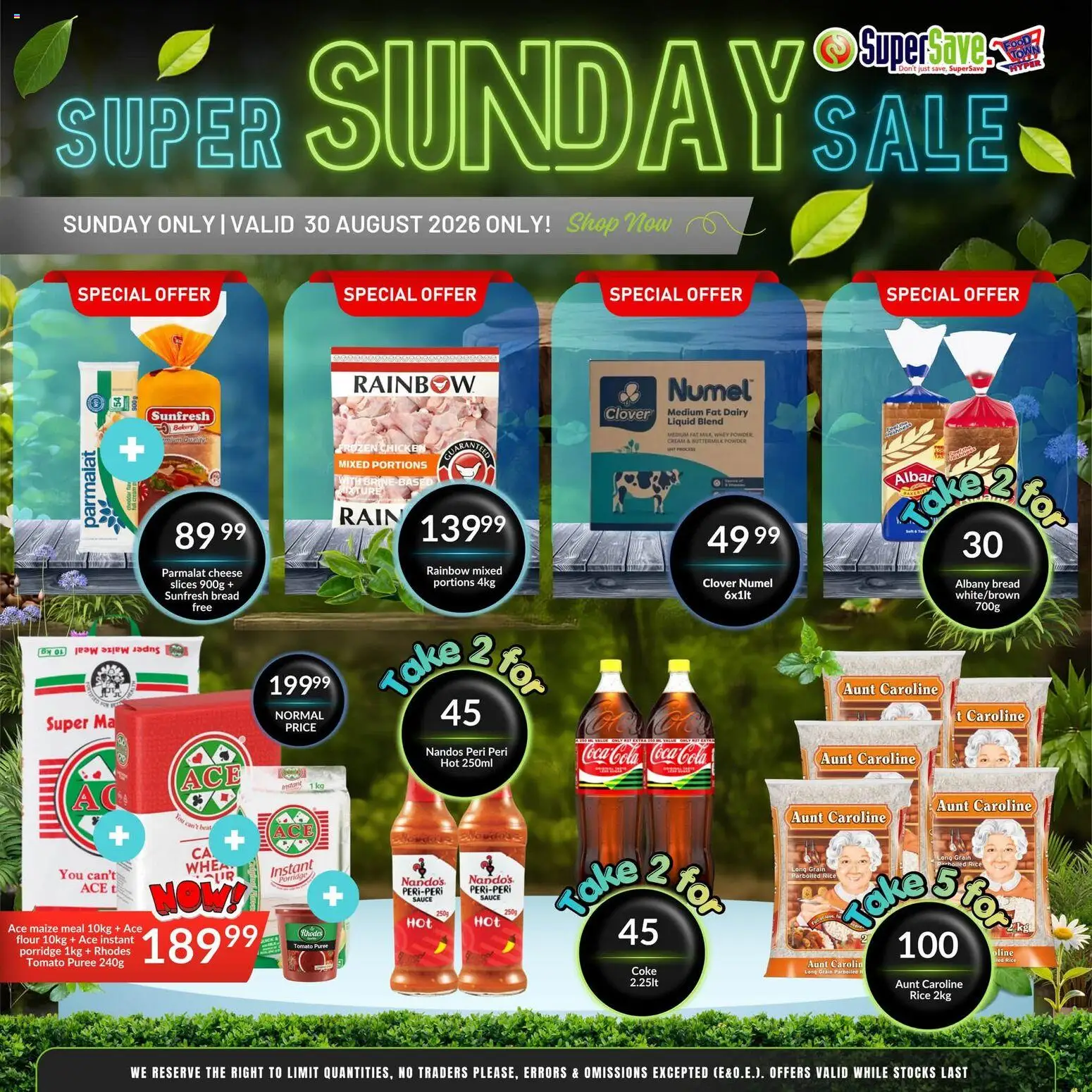 New Super Save catalogue – valid from 30/08/2026 | Page: 1 | Products: Bakery, Chicken, Powder, Rice