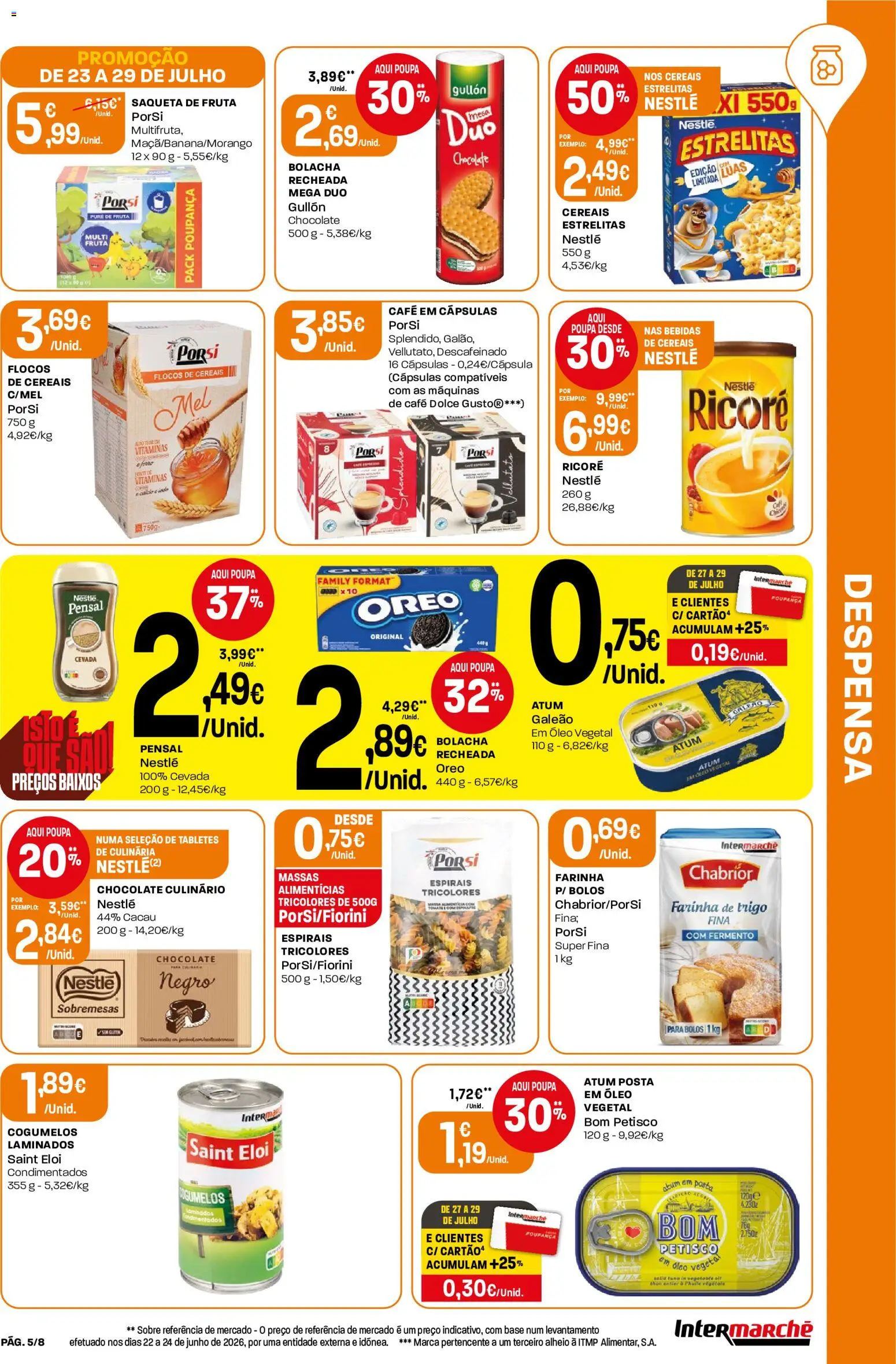 Intermarché Folheto Mini │ válido de 23/07/2026 | Página: 5 | Produtos: Farinha de trigo, Base, Chocolate, Cereais