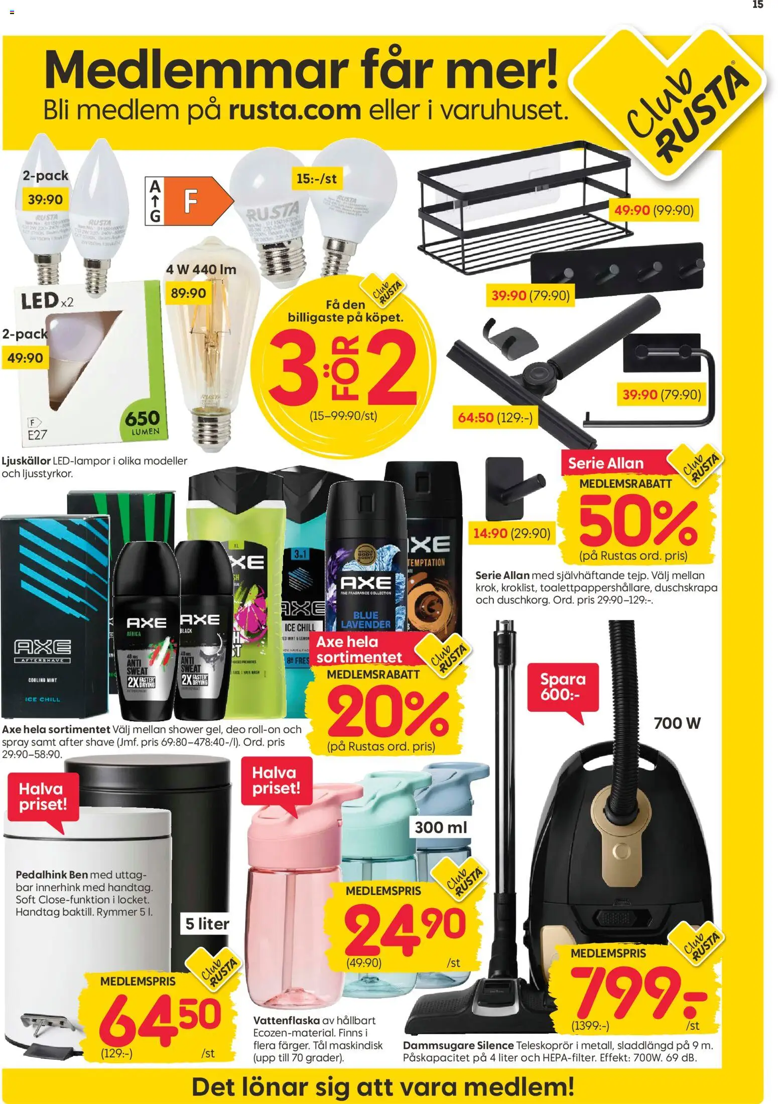 Rusta reklamblad aktuell från 31/08/2026 | Sida: 15 | Produkter: Ben, Uttag, Vattenflaska, After shave