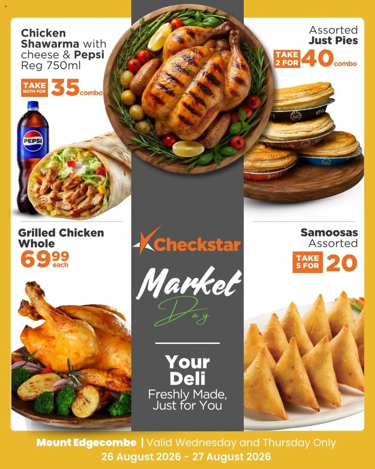 New Check Star catalogue – valid from 26/08/2026 | Page: 3 | Products: Cheese, Samoosas, Chicken