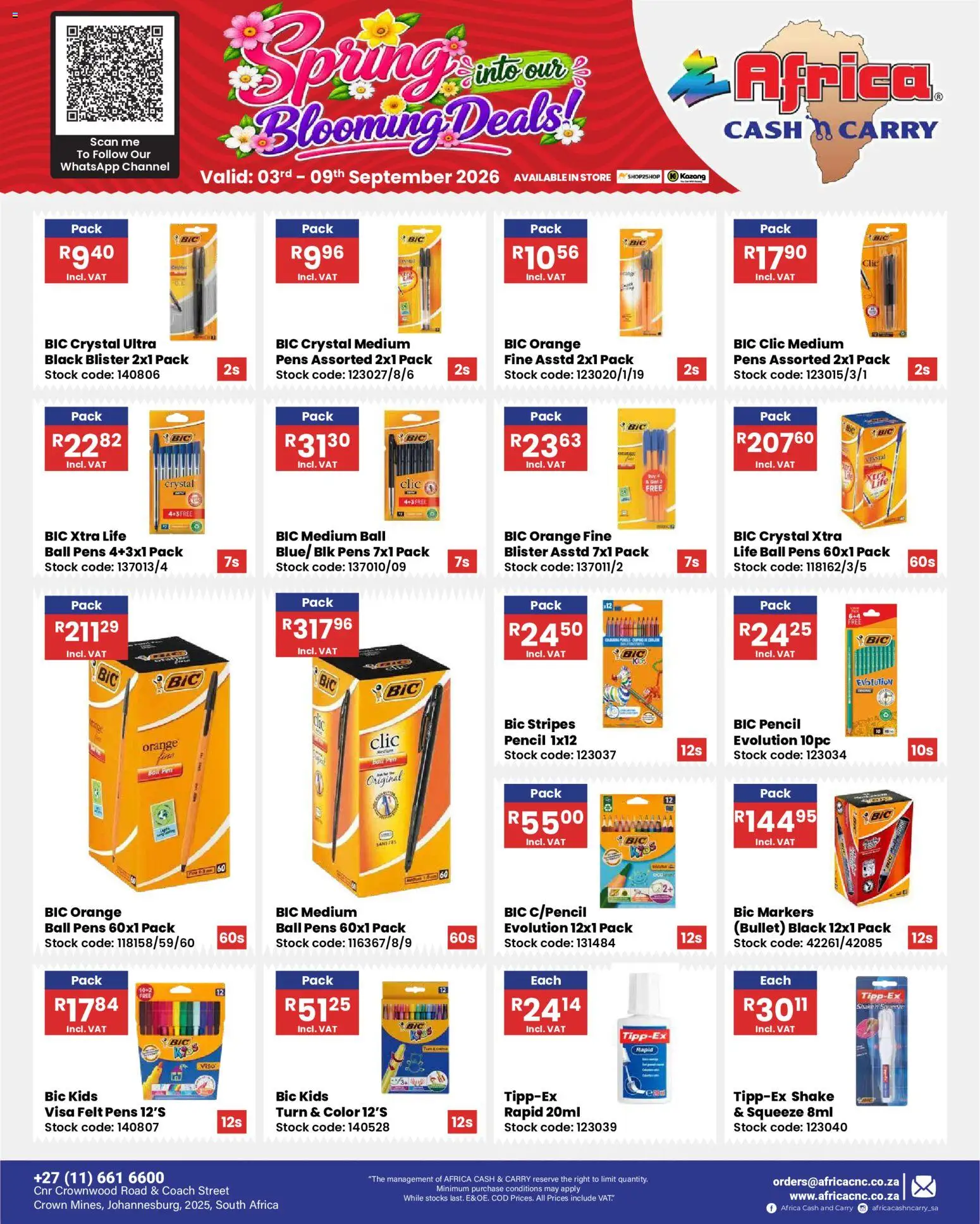 New Africa Cash & Carry catalogue – valid from 03/09/2026 | Page: 57 | Products: Pencil, Pen, Stock