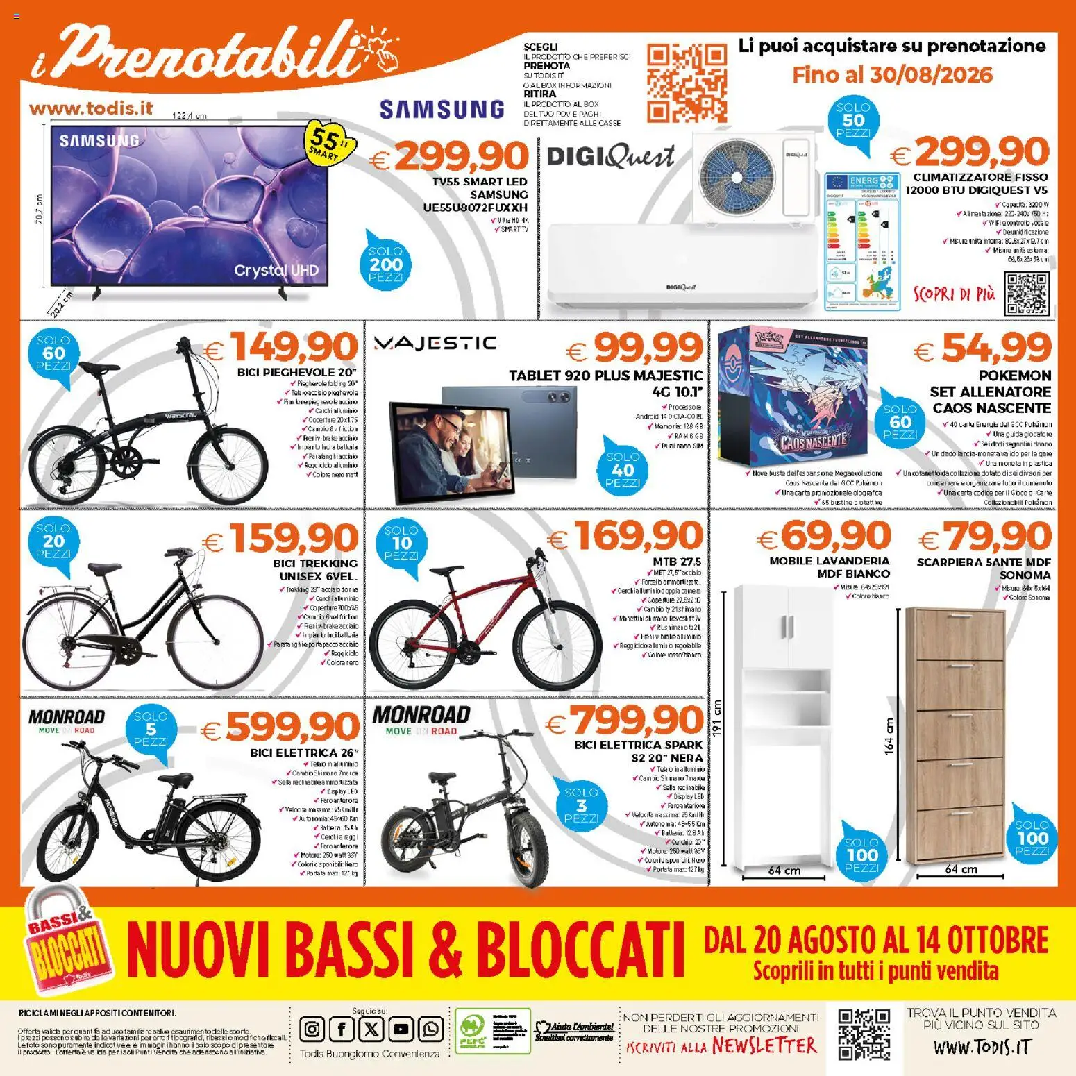 Volantino Todis del 20/08/2026 | Pagina: 24 | Prodotti: TV, Alluminio, Bici elettrica, Batteria