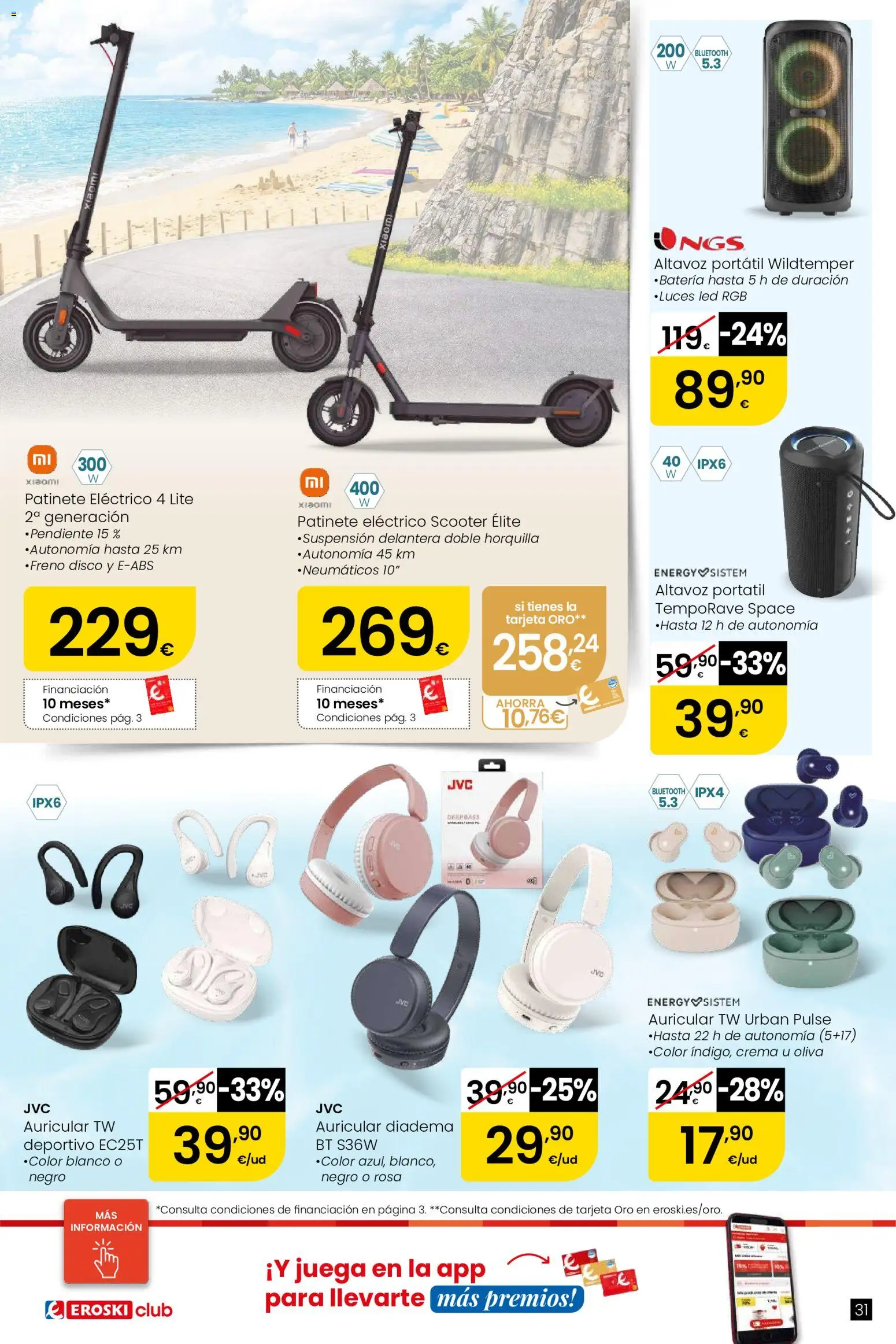Eroski Oh! OFERTA Málaga │ válido desde el 11.06.2026 | Página: 31 | Productos: Horquilla, Crema, Disco, Altavoz