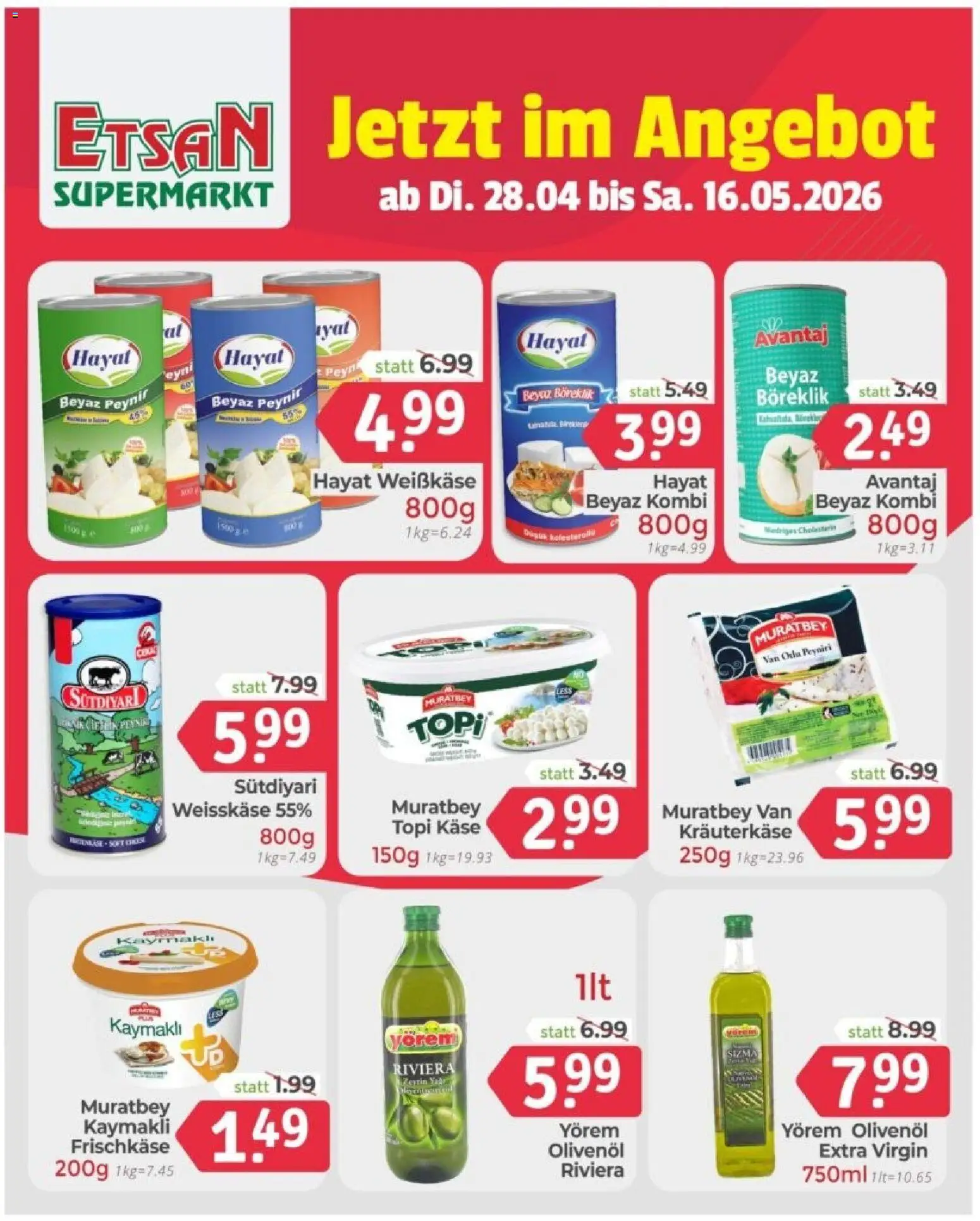 ETSAN Obst & Gemüse gültig ab 15.05.2026 | Seite: 3 | Produkte: Käse