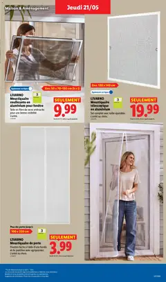 LIDL - Prévisualisation de LIVARNO Moustiquaire coulissante en aluminium pour fenêtre, Toile en fibre de verre anthracite pour une bonne visibilité. L'unité. valide à partir de 21.05.2026 | Page: 29