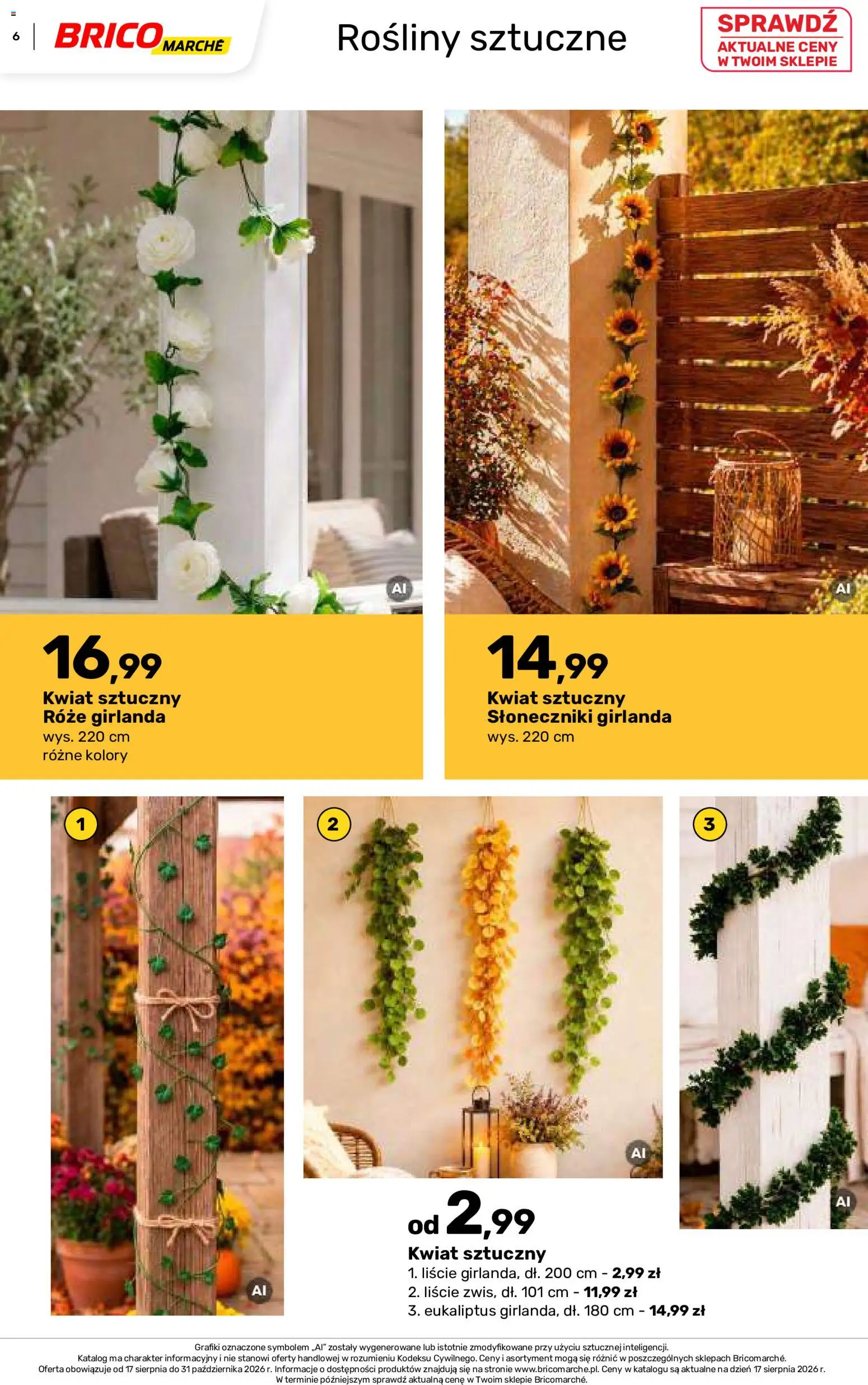 Brico Marché gazetka - Jesienne Inspiracje od 17.08.2026 | Strona: 6 | Produkty: Girlanda, Rosliny