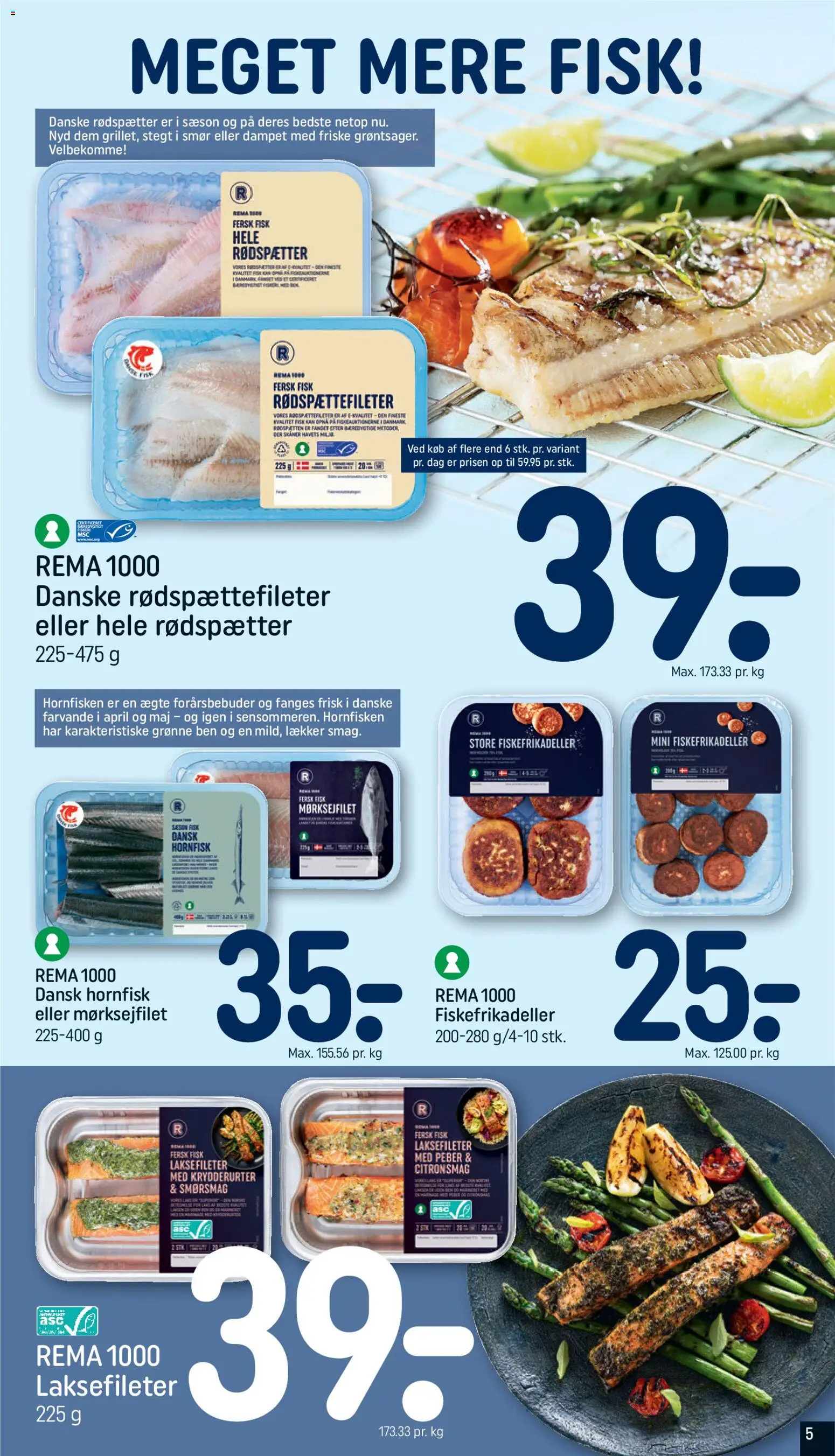 Rema 1000 tilbudsavis – gyldig fra 31.05.2026 | Side: 5 | Produkter: Smør, Fisk, Peber, Fiskefrikadeller