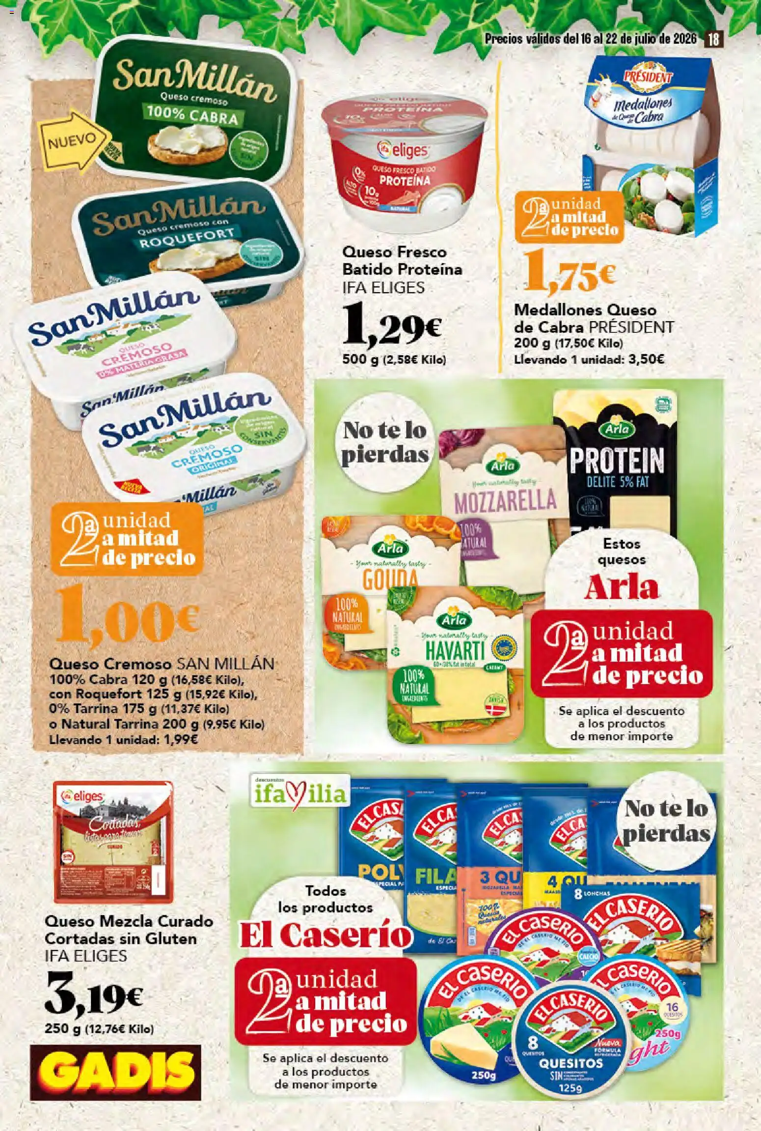Gadis folleto │ válido desde el 16/07/2026 | Página: 18 | Productos: Medallones, Queso, Queso fresco, Té