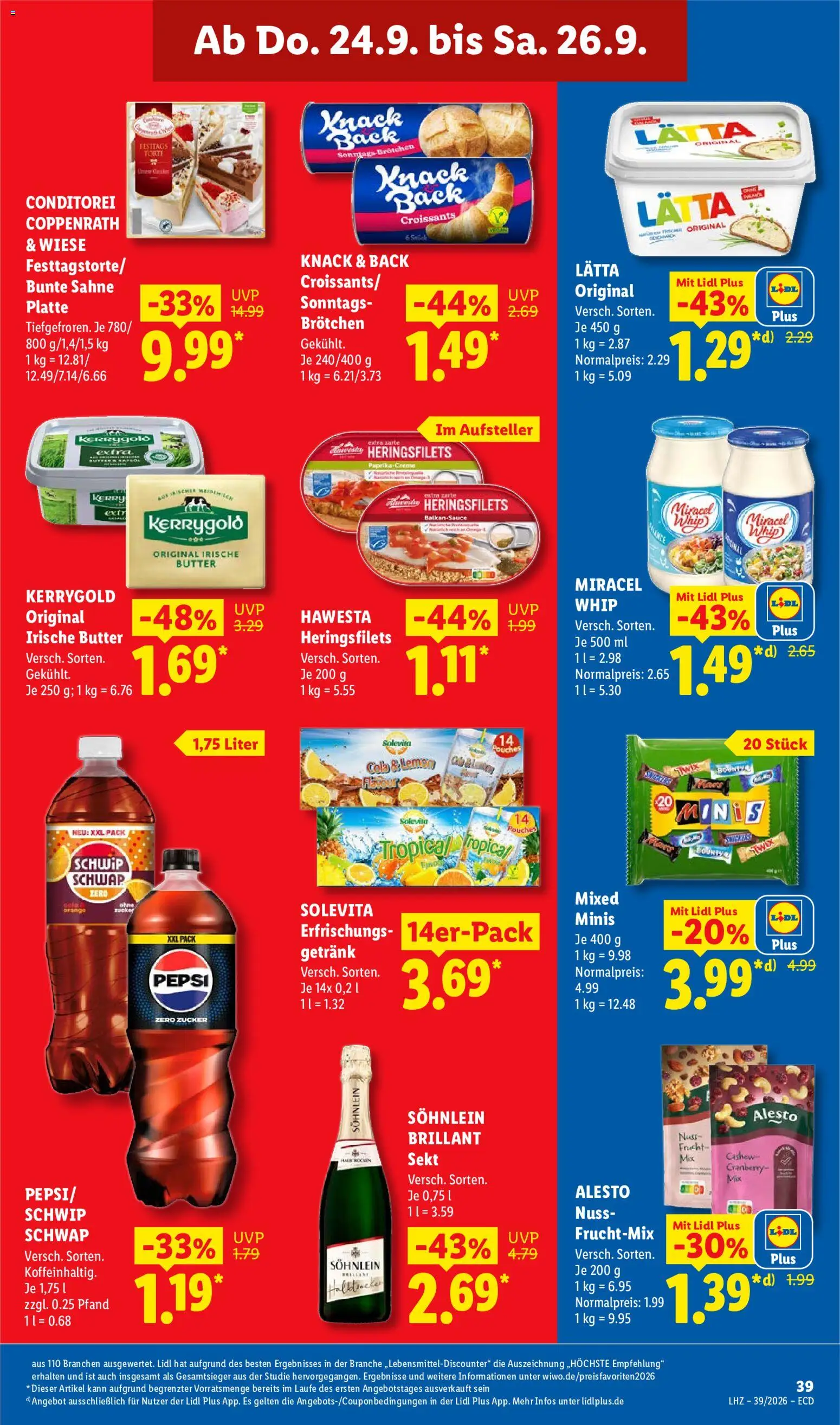 Lidl Německo leták od 21.09.2026 | Strana: 61 | Produkty: Twix, Pepsi, Sekt, Cola