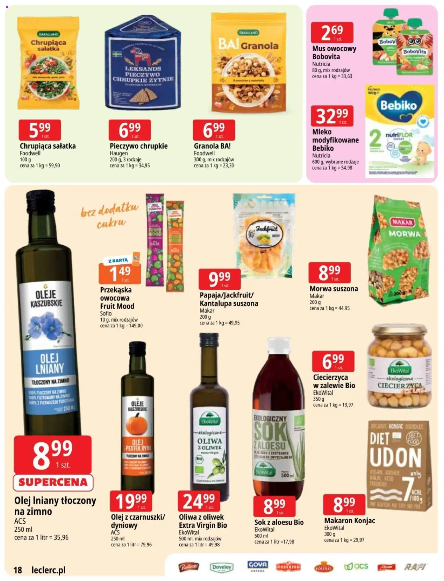 E.Leclerc gazetka - Zielona Góra od 03.03.2026 | Strona: 18 | Produkty: Ciecierzyca, Sok, Makaron, Sałatka