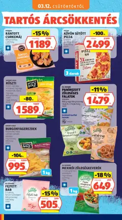 RÁNTOTT CSIRKEMÁJ, 500 g/csomag - amely érvényes a következő dátumtól: 03.05.2026 | Oldal: 40 | Termékek: Nuggets, Csirkemáj, Pizza, Vegán