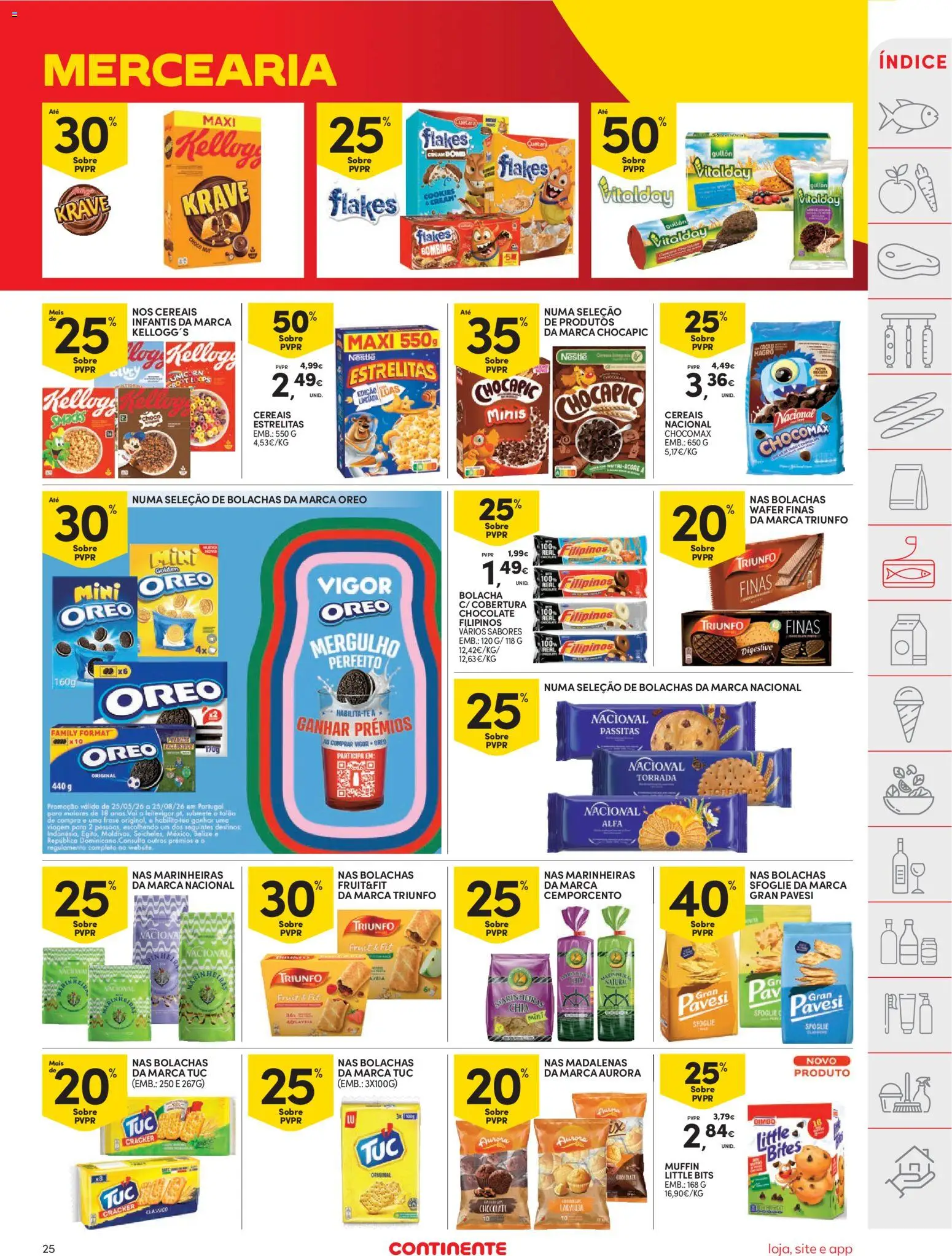 Continente folheto │ válido de 07/07/2026 | Página: 27 | Produtos: Aveia, Filipinos, Bolachas, Cereais