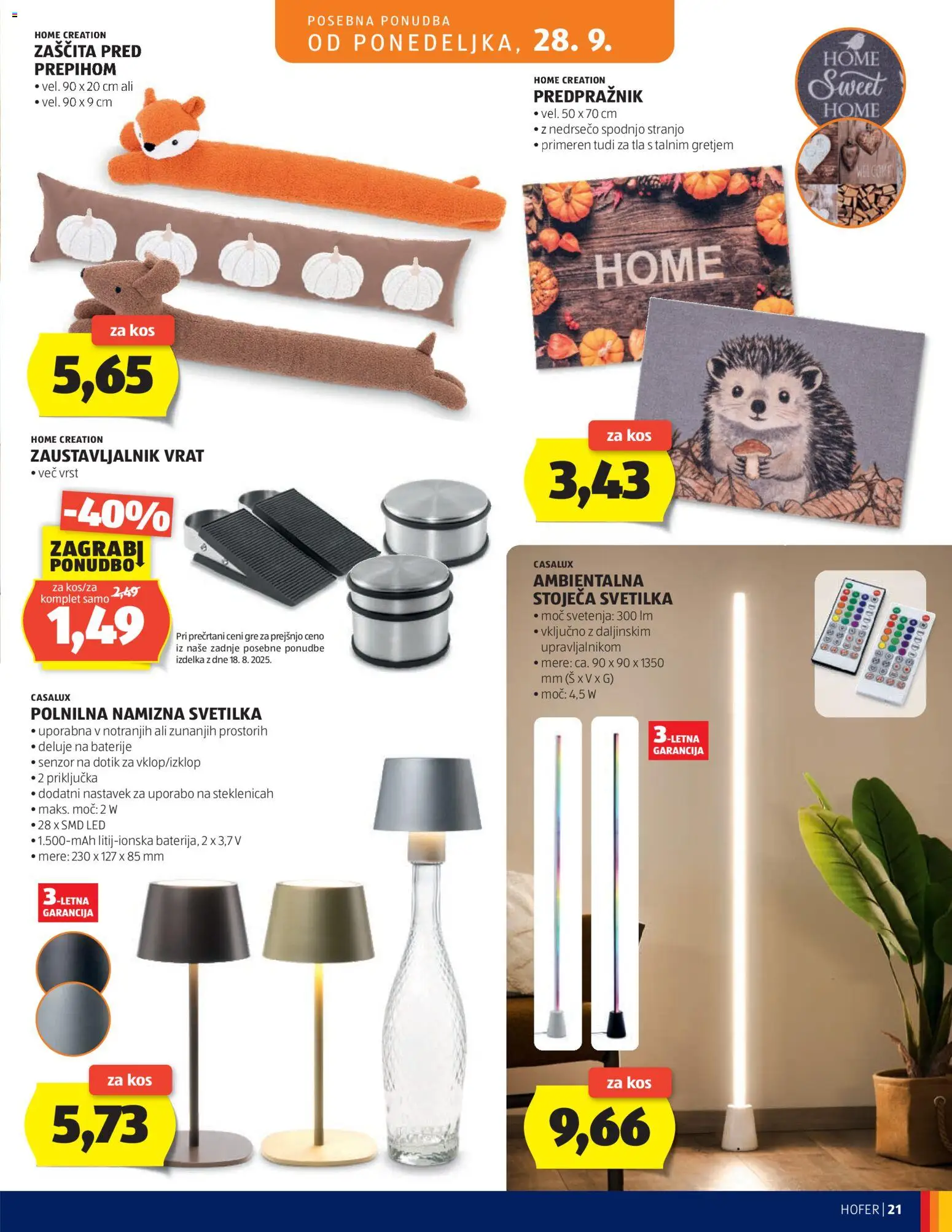 Novi Hofer katalog ponudbe – veljaven od 23.09.2026 | Stran: 21