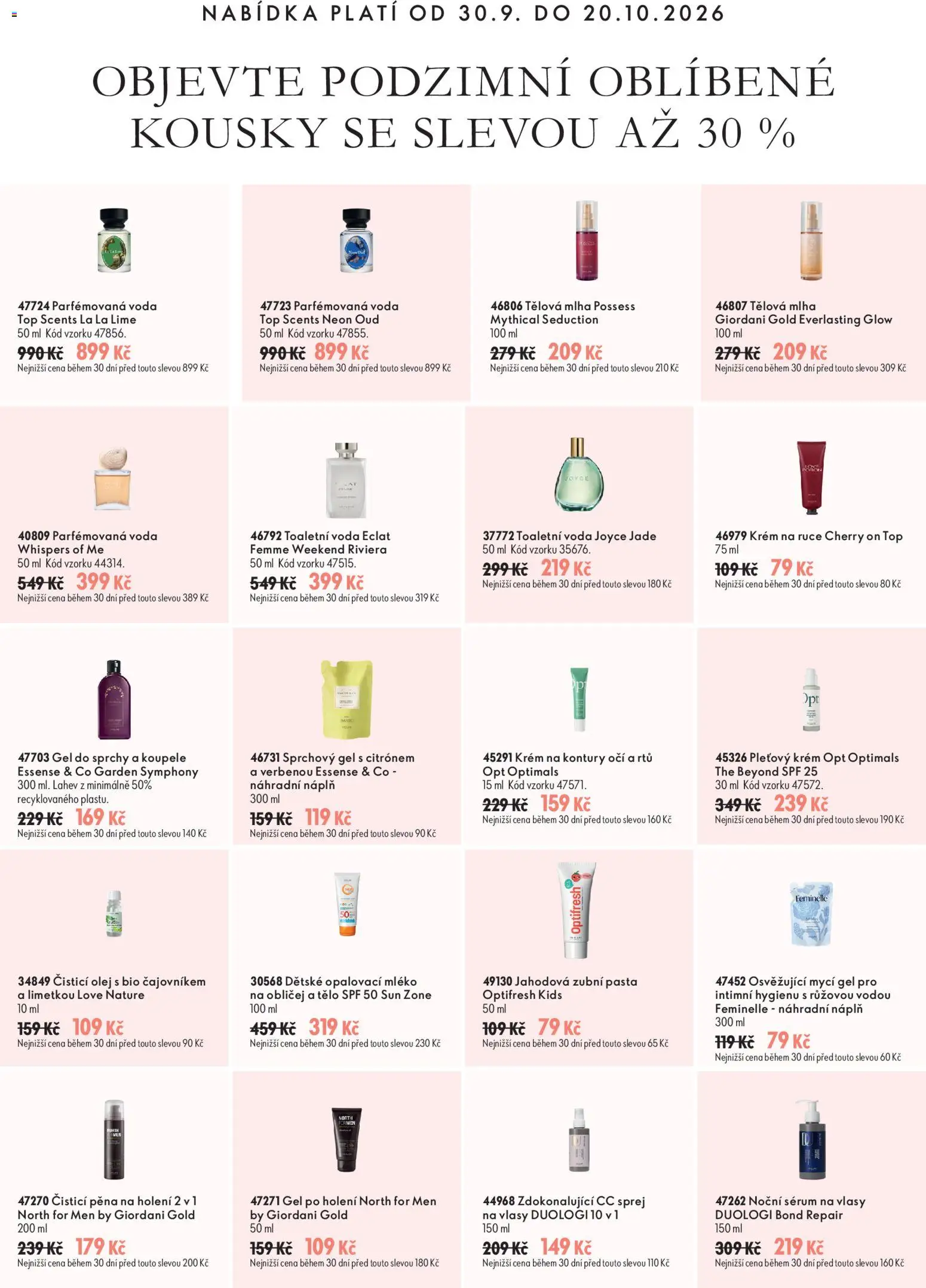Oriflame katalog č. 14/2026 od 30.09.2026 | Strana: 8 | Produkty: Krém na ruce, Mléko, Toaletní voda, Láhev