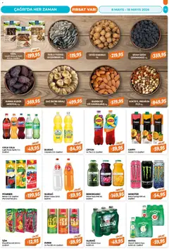 08.05.2026 tarihinden itibaren geçerli olan Çağrı Market kataloğu önizlemesi | Sayfa: 11 | Ürünler: Limonata, Fındık, Ceviz, Ice tea
