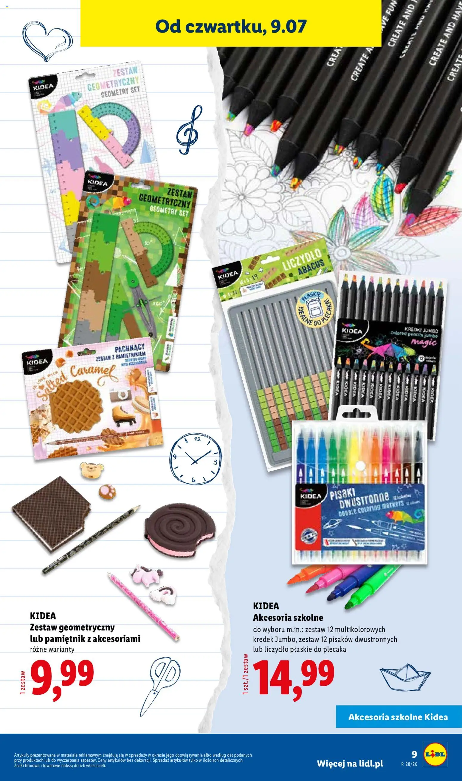 Lidl Katalog od 09.07.2026 | Strona: 9 | Produkty: Pisaki, Kredki
