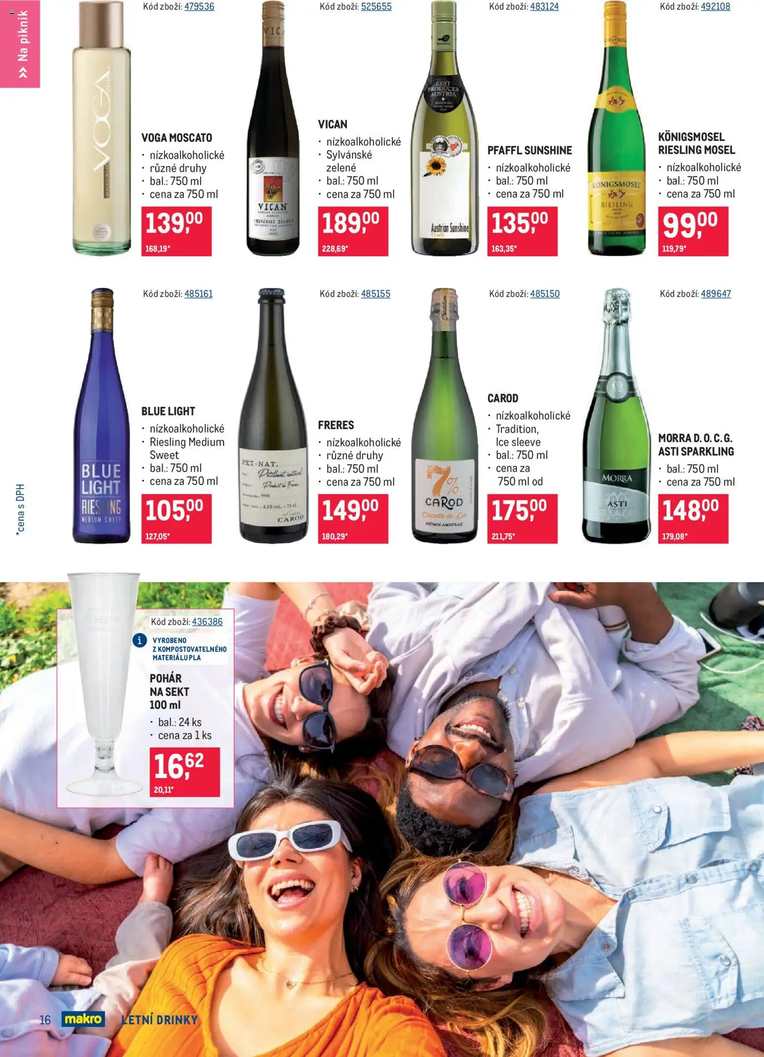Makro leták - Letní drinky od 17.06.2026 | Strana: 16 | Produkty: Moscato, Sekt, Pohár, Riesling