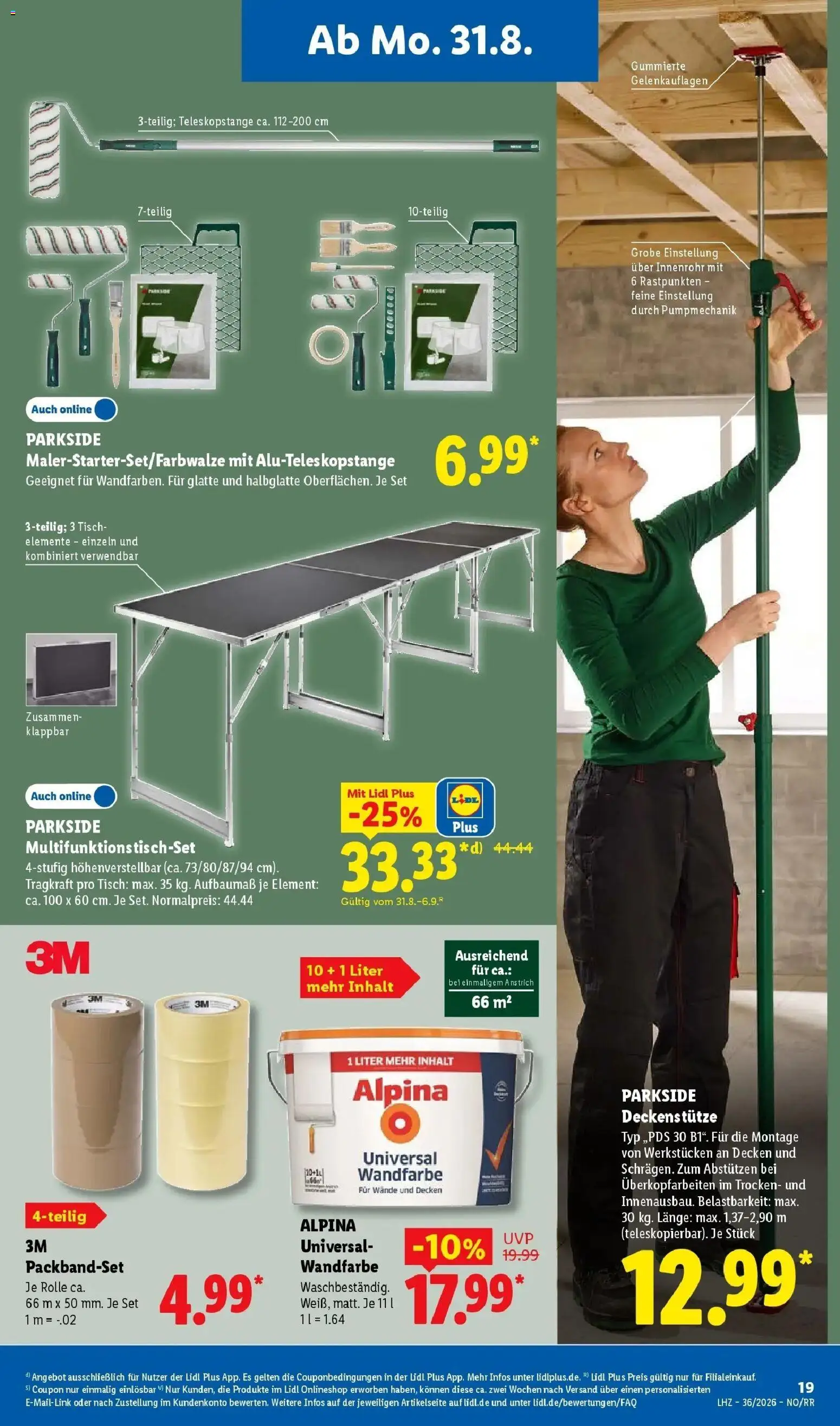 Lidl Prospekt Wahlstedt (ab 31.08.2026) zum Blättern » Angebote | Seite: 35 | Produkte: Tisch, Wandfarbe