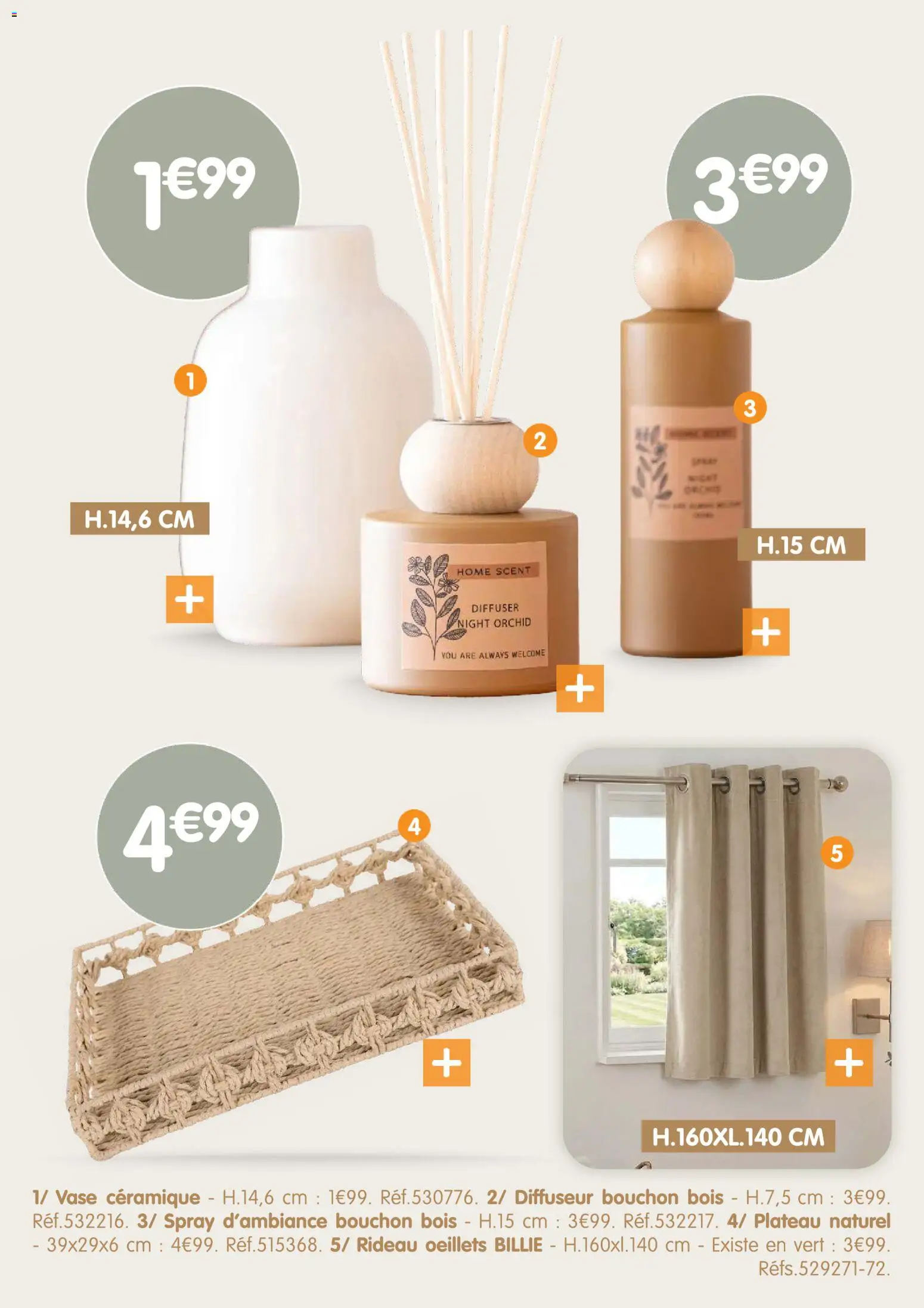{H1} | Page: 4 | Produits: Plateau, Diffuseur, Vase, Rideau