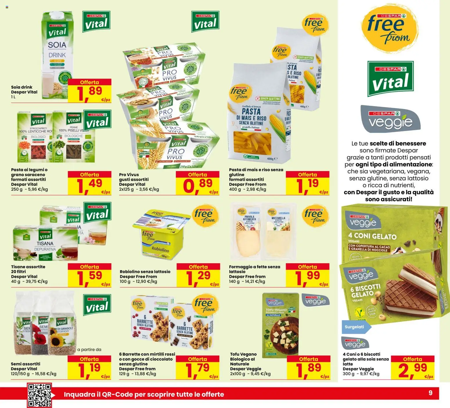 Volantino Eurospar del 17/09/2026 | Pagina: 9 | Prodotti: Senza glutine, Cioccolato, Biscotti, Mirtilli