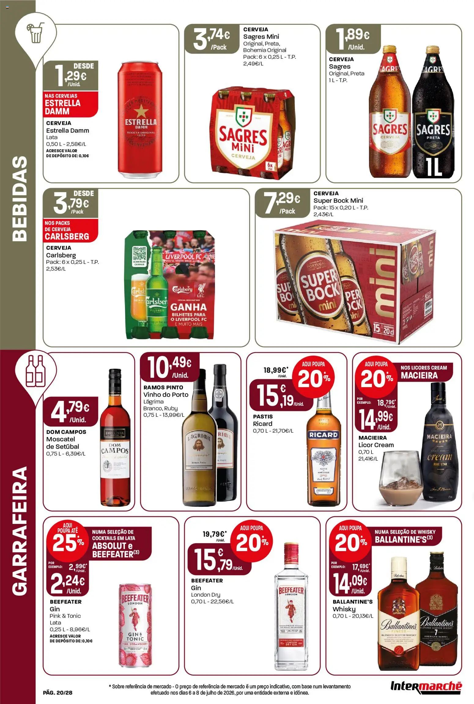Intermarché Folheto Contact │ válido de 06/08/2026 | Página: 20 | Produtos: Licor, Vinho, Gin, Cocktails
