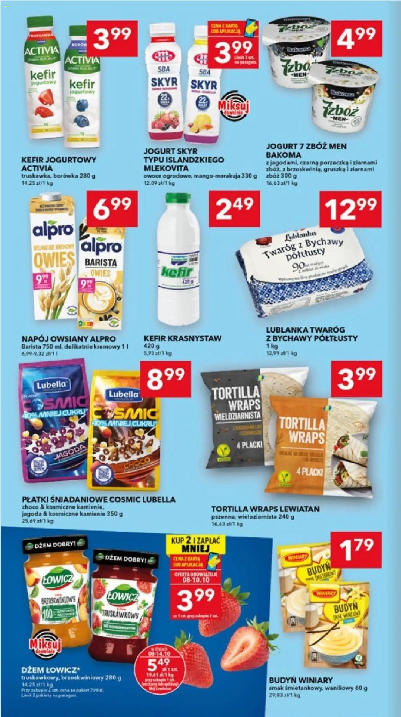 Lewiatan gazetka - Lublin od 08.10.2026 | Strona: 4 | Produkty: Dżem, Jogurt, Kefir Krasnystaw, Owoce