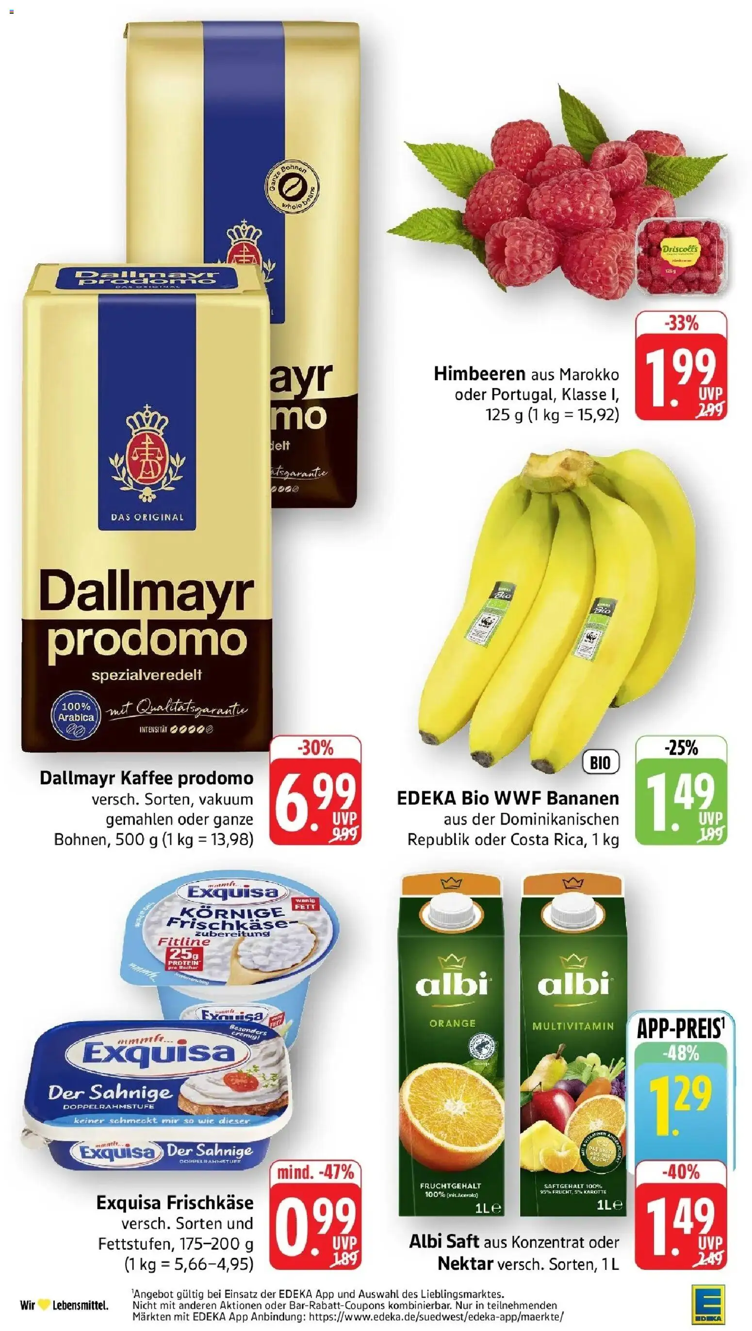 Edeka Prospekt Vaihingen-Kleinglattbach (ab 31.08.2026) » Angebote Online | Seite: 2 | Produkte: Himbeeren, Kaffee, Exquisa, Frischkase
