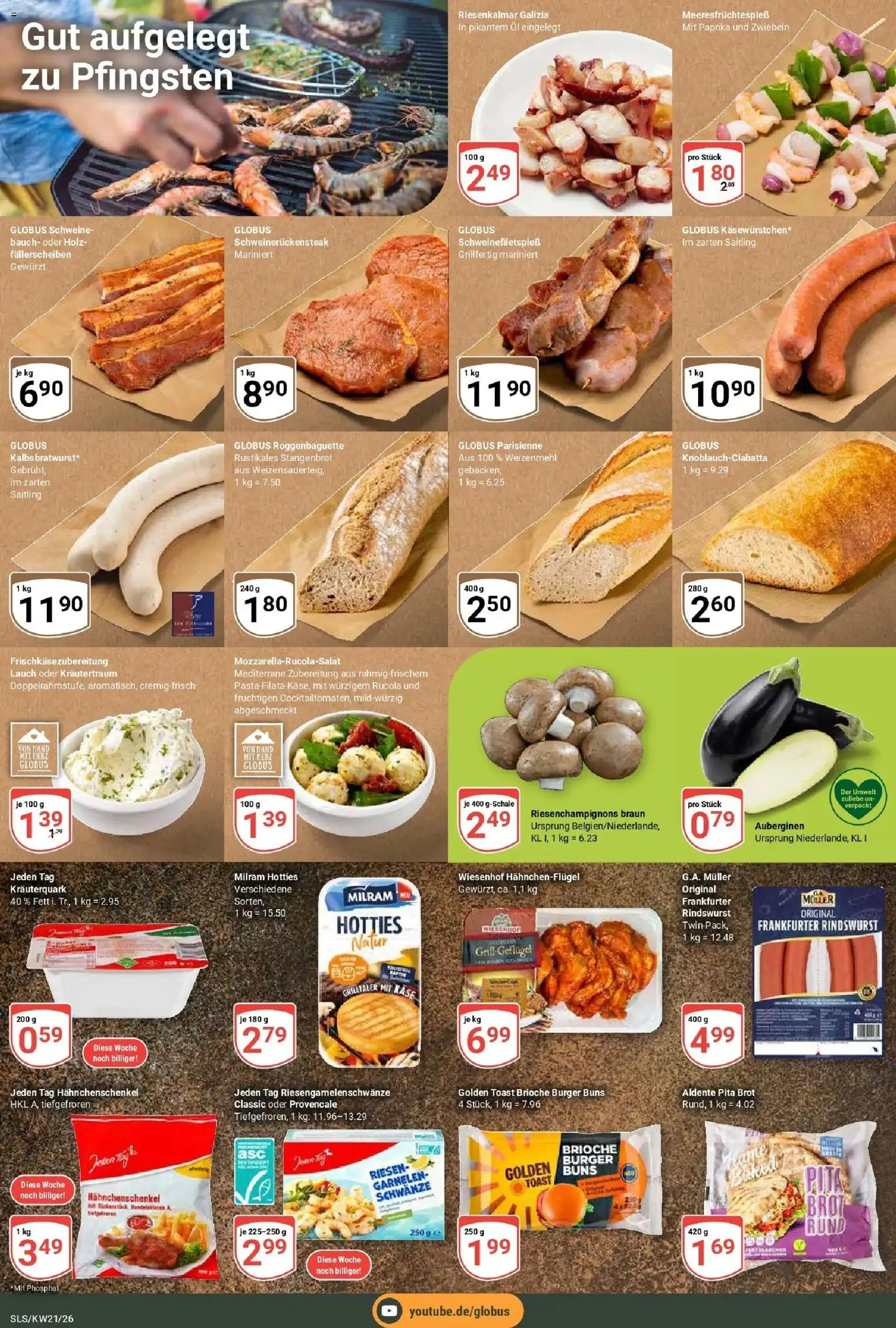 Globus Prospekt Saarlouis – gültig ab 17.05.2026 | Seite: 20 | Produkte: Grill, Hahnchenschenkel, Burger, Pasta