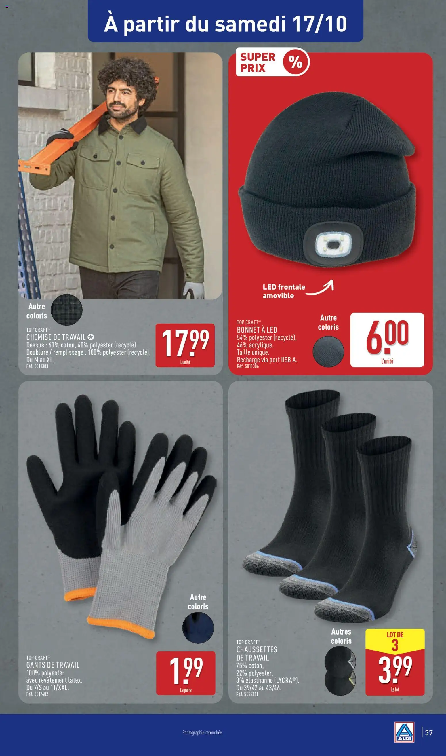 {H1} | Page: 39 | Produits: Bonnet, Chaussettes, Chemise, Chaussettes de travail
