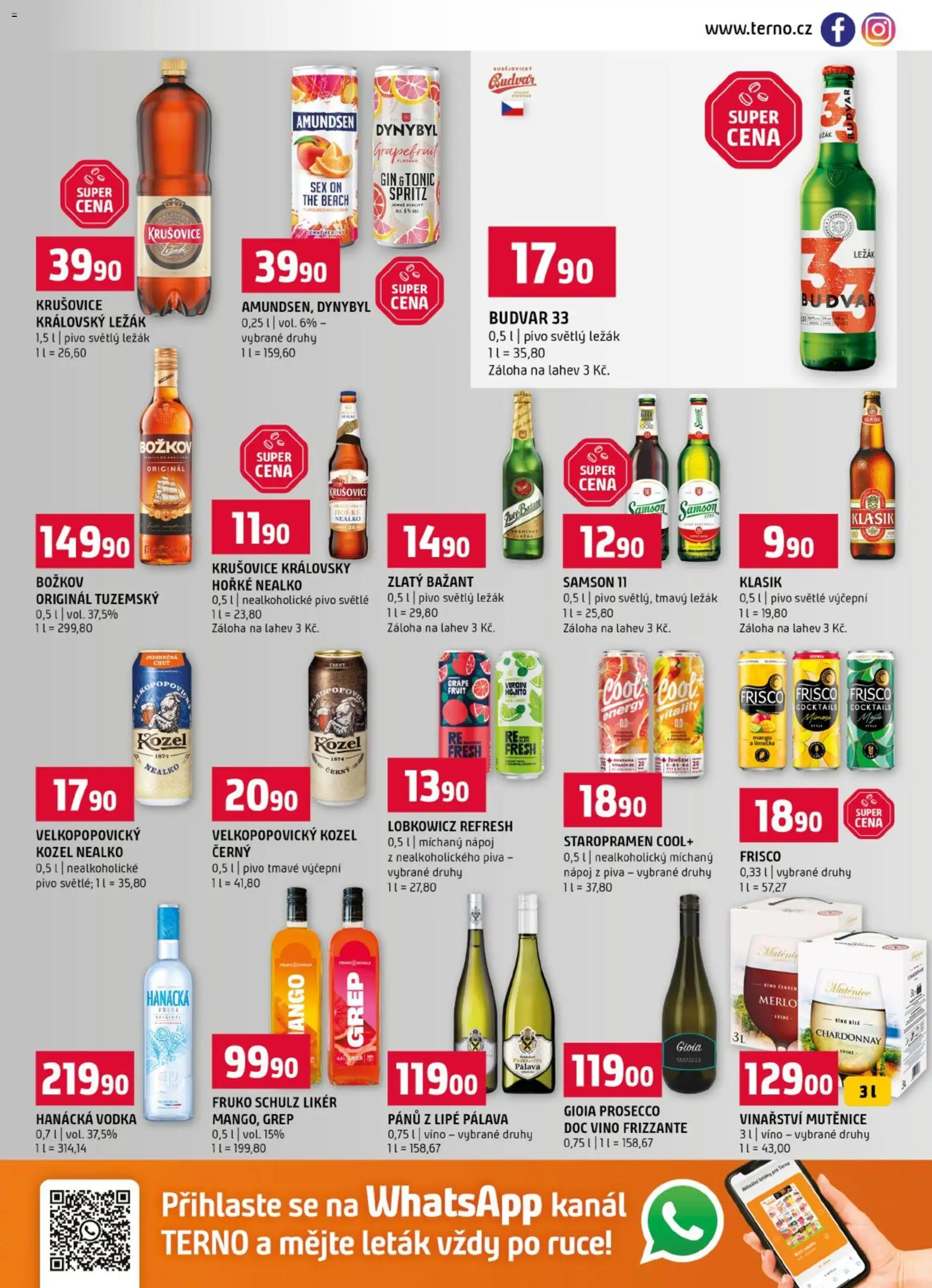 Terno leták od 03.06.2026 | Strana: 13 | Produkty: Prosecco, Zlatý Bažant, Spritz, Láhev