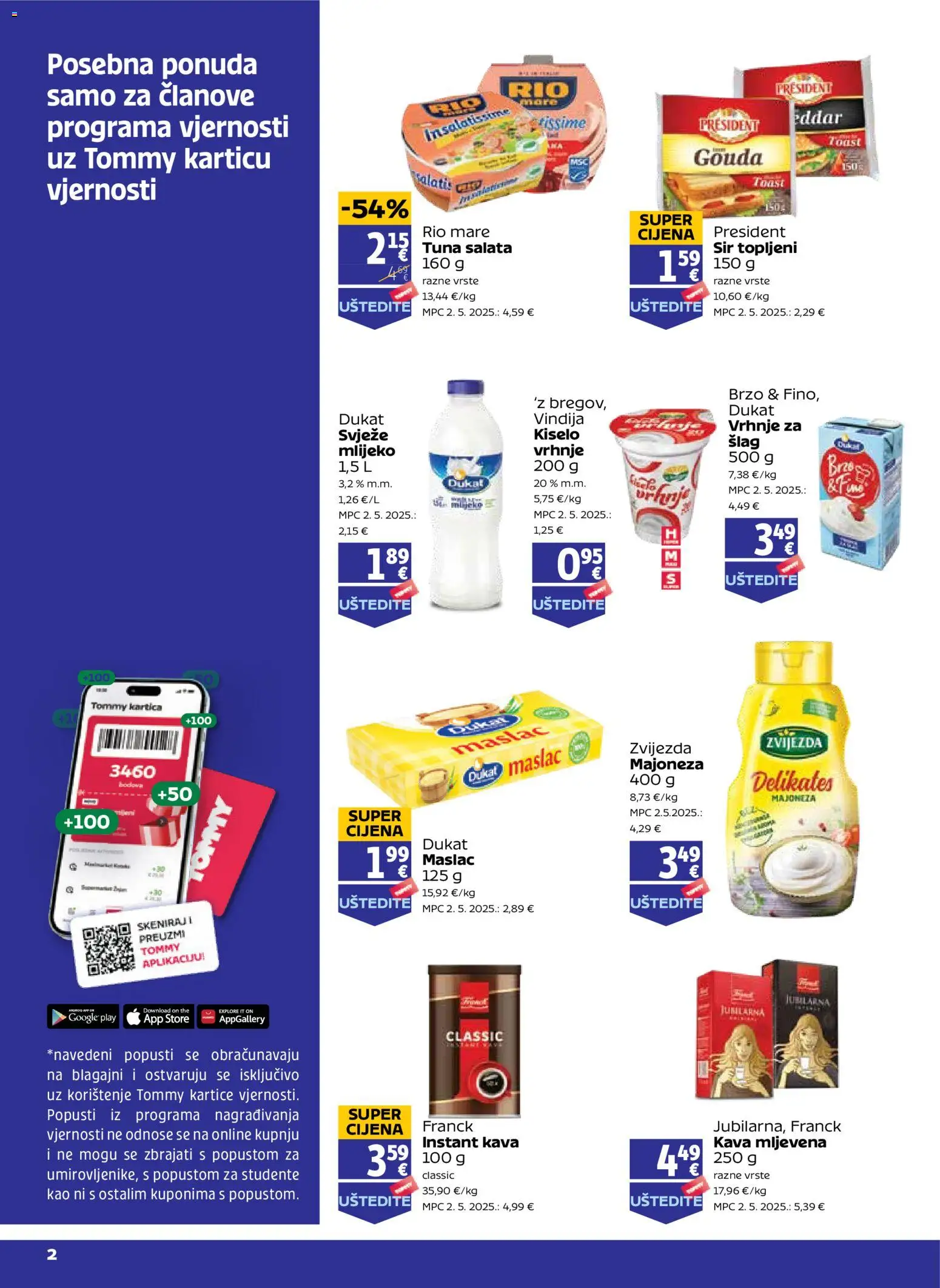 Tommy katalog | vrijedi od 20.08.2026 | Stranica: 1 | Proizvodi: Instant kava, Majoneza, Tuna, Gouda
