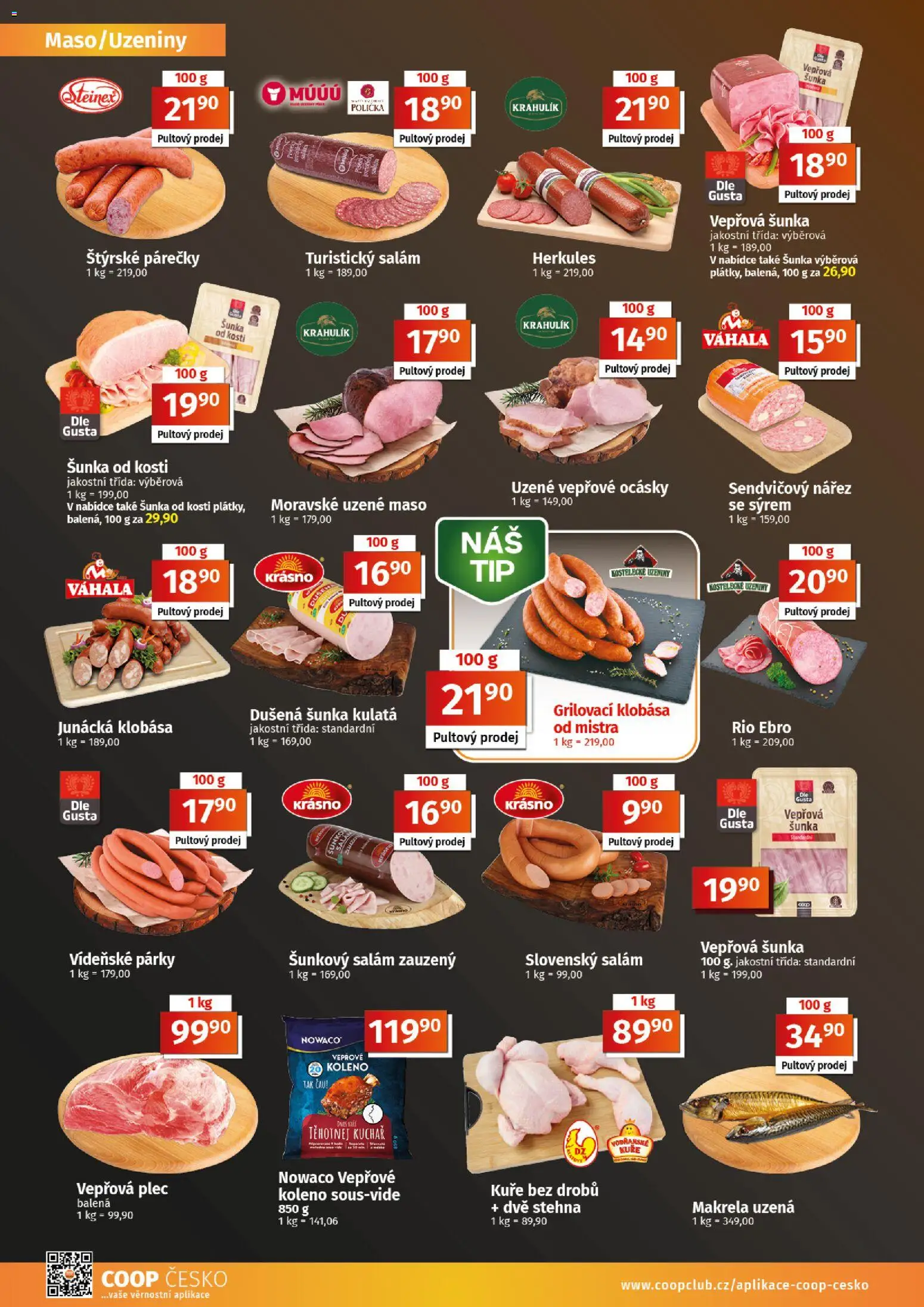 Coop leták - Tuty od 12.08.2026 | Strana: 2 | Produkty: Uzené maso, Koleno, Moravské uzené, Maso