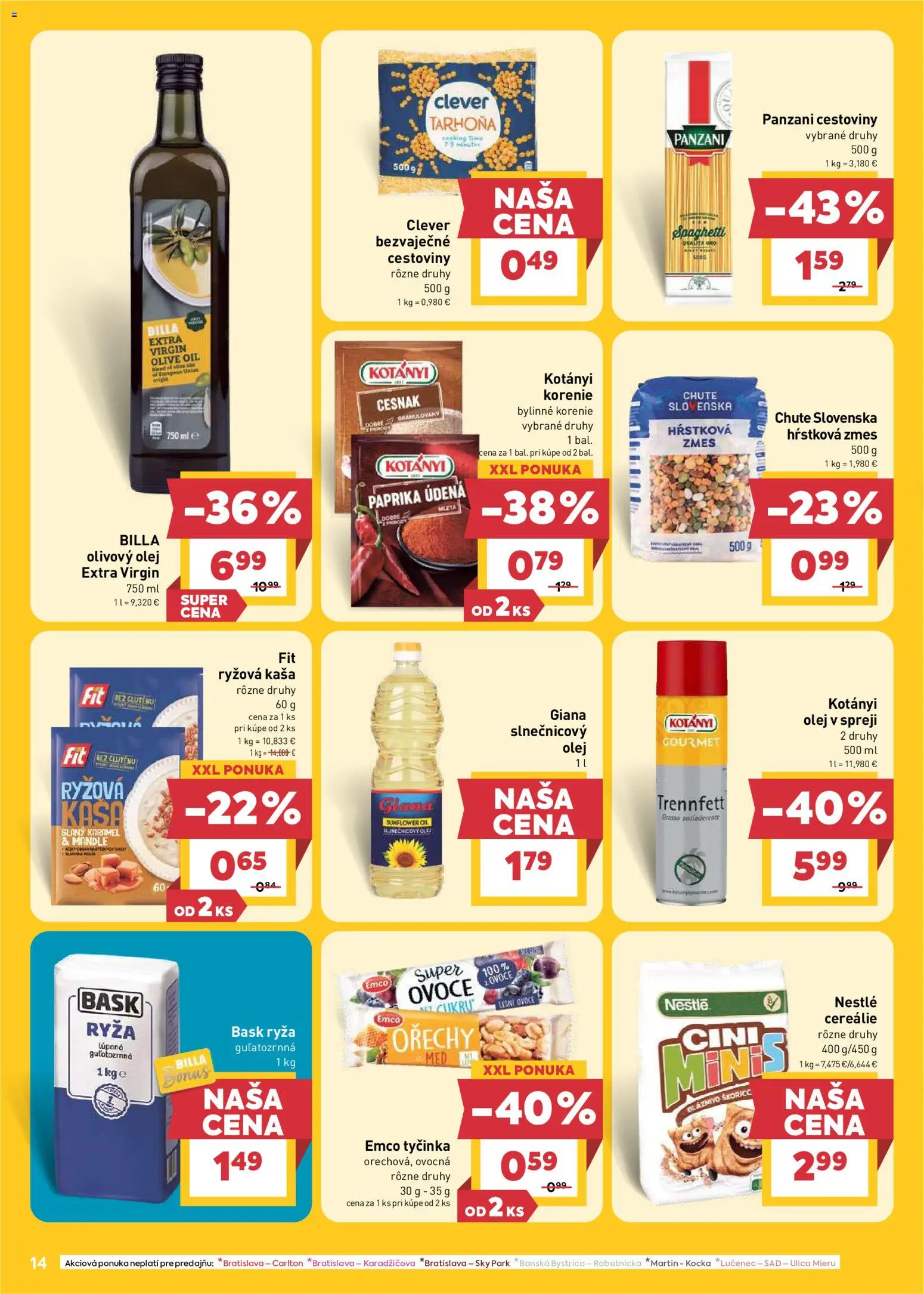 Nové Billa akcie – leták je platný od 17.06.2026 | Strana: 14 | Produkty: Cereálie, Orechy, Med, Mandle