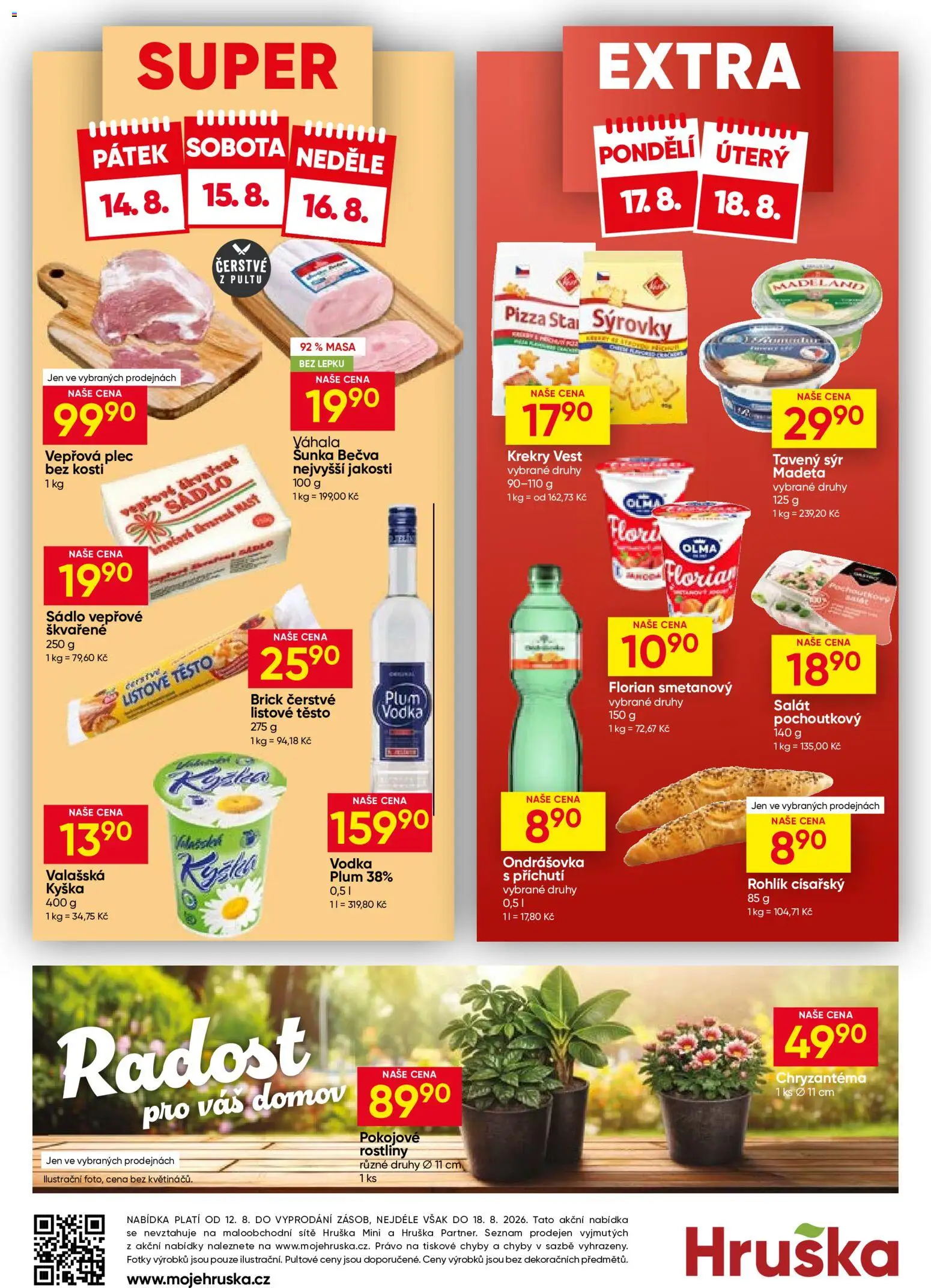 Hruška leták od 12.08.2026 | Strana: 12 | Produkty: Sádlo, Šunka, Vodka, Vepřová plec