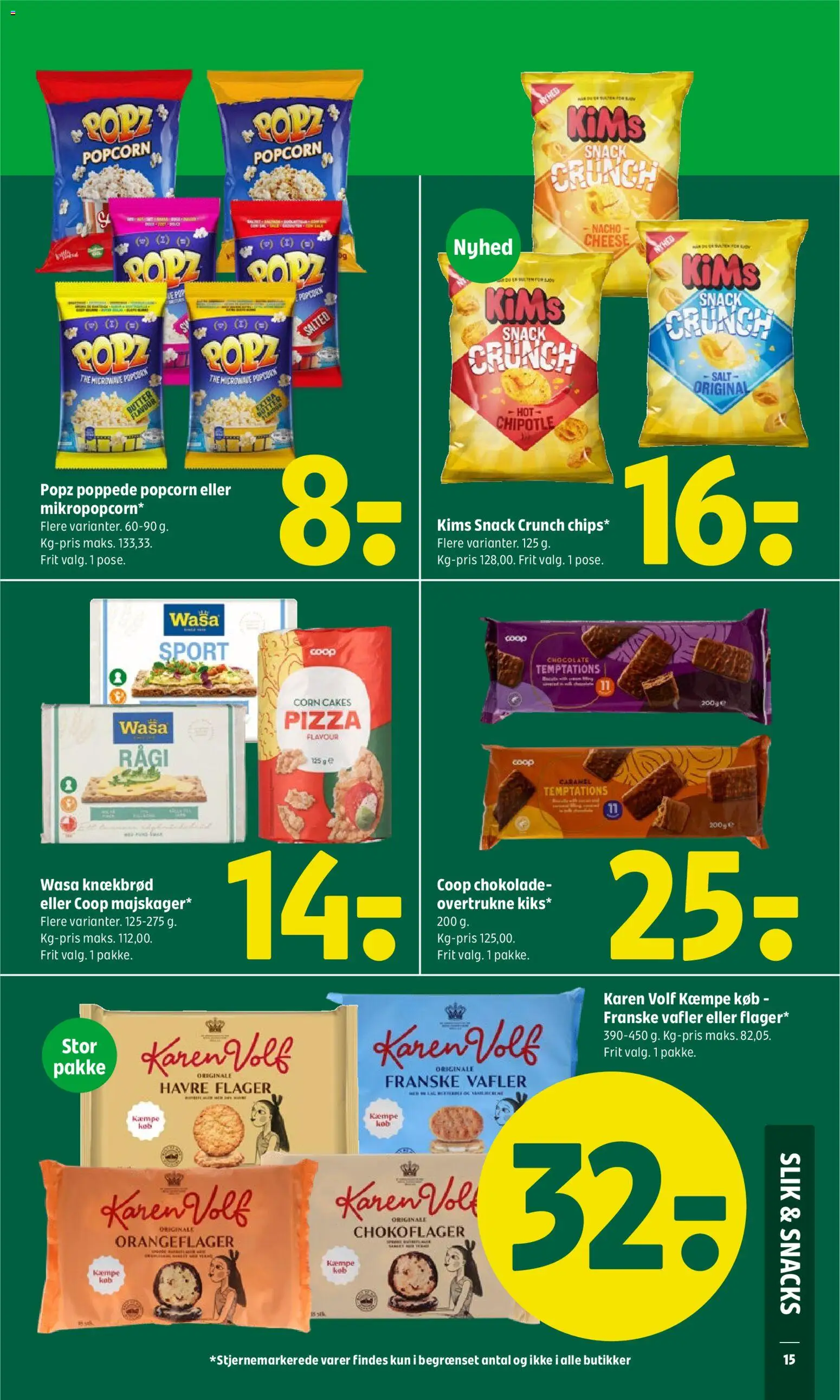 Coop 365 tilbudsavis – gyldig fra 23.04.2026 | Side: 18 | Produkter: Chokolade, Slik, Salt, Knækbrød