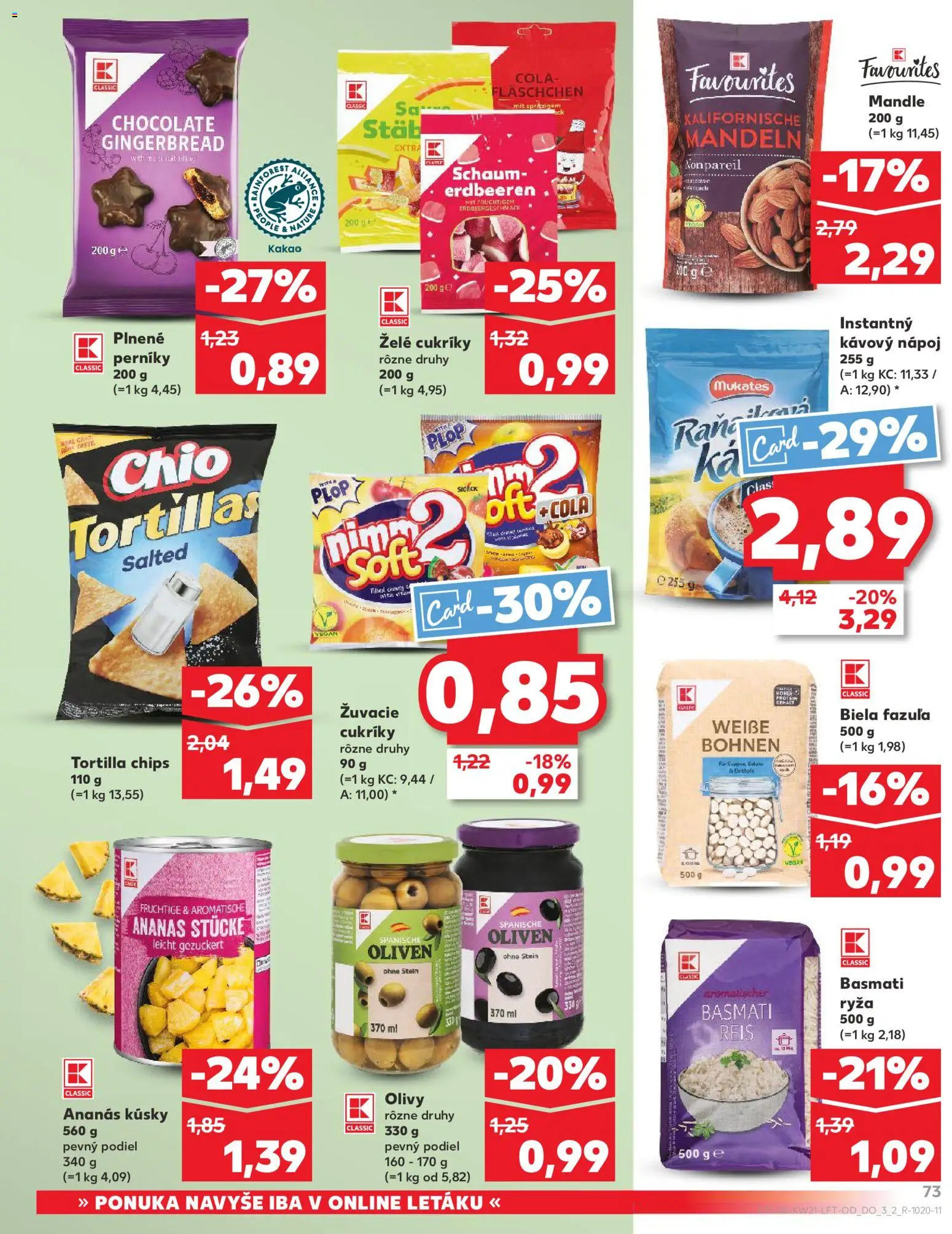 Kaufland SK akciós ujság - amely érvényes a következő dátumtól: 21.05.2026 | Oldal: 73 | Termékek: Chips, Tortilla, Protein, Cola