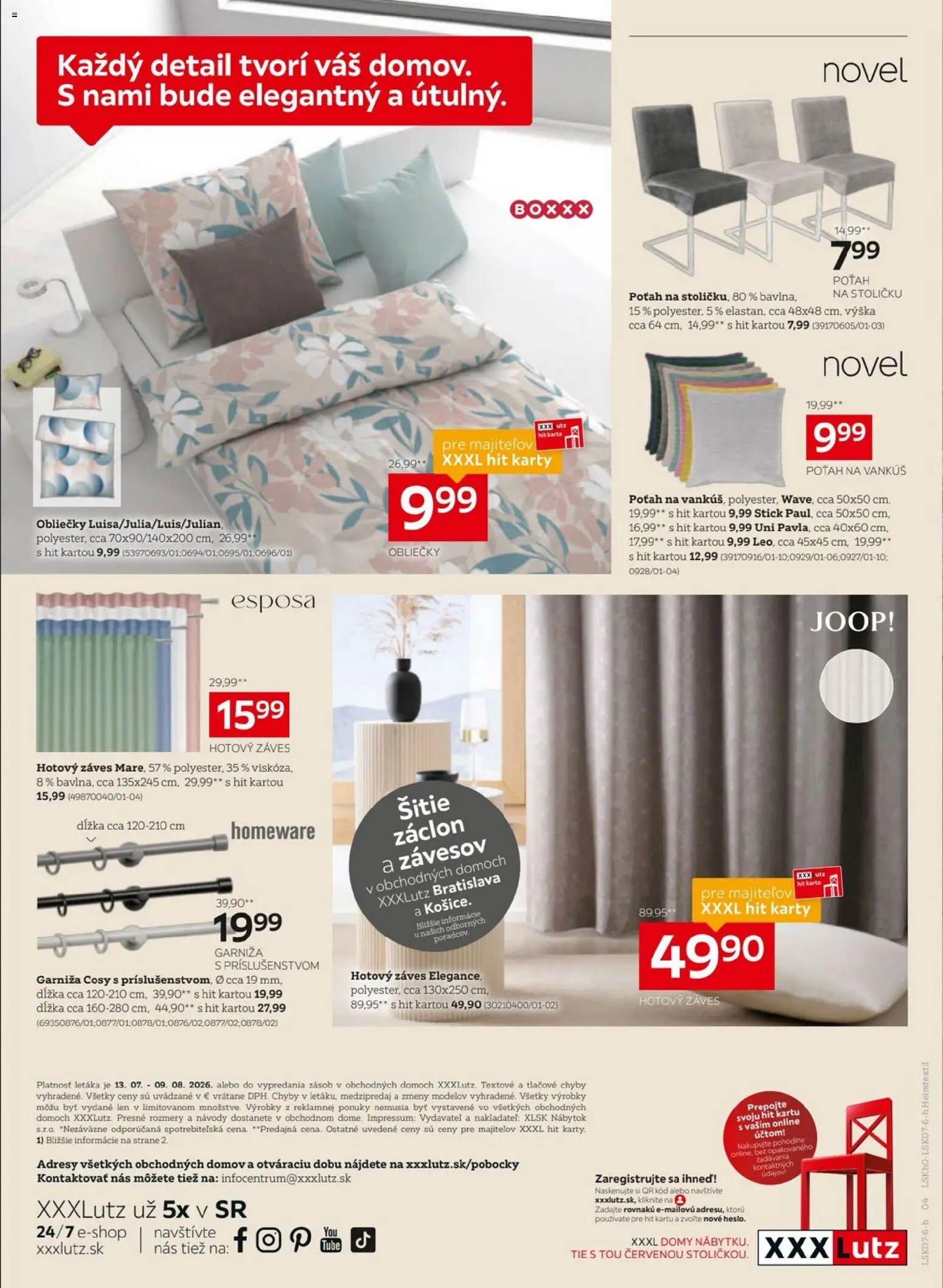 Nové XXXLutz akcie – leták je platný od 13.07.2026 | Strana: 4 | Produkty: Nábytok, Obliečky, Vankúš