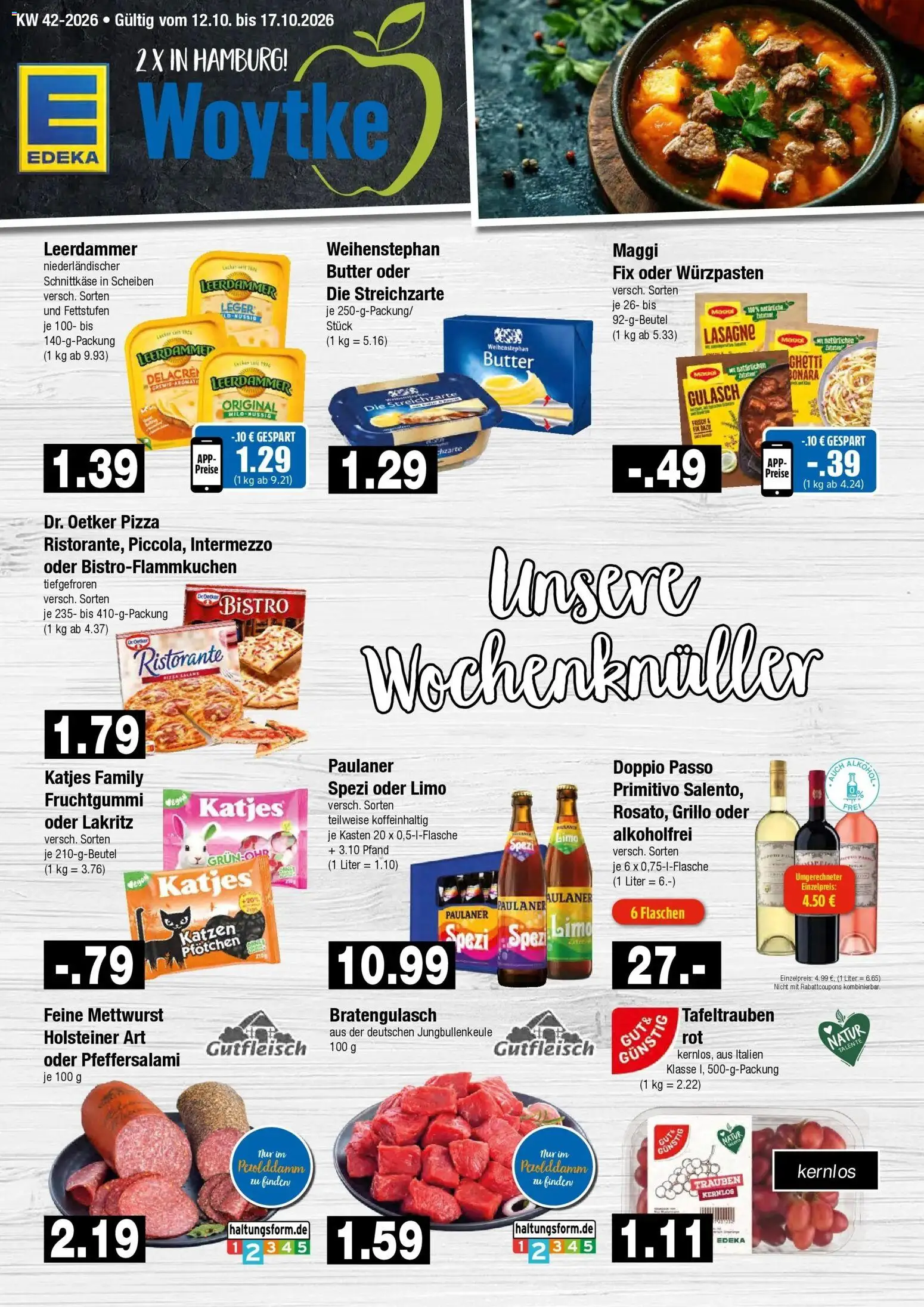 Edeka Prospekt Hamburg (ab 12.10.2026) » Angebote Online | Seite: 1 | Produkte: Maggi, Butter, Leerdammer, Paulaner