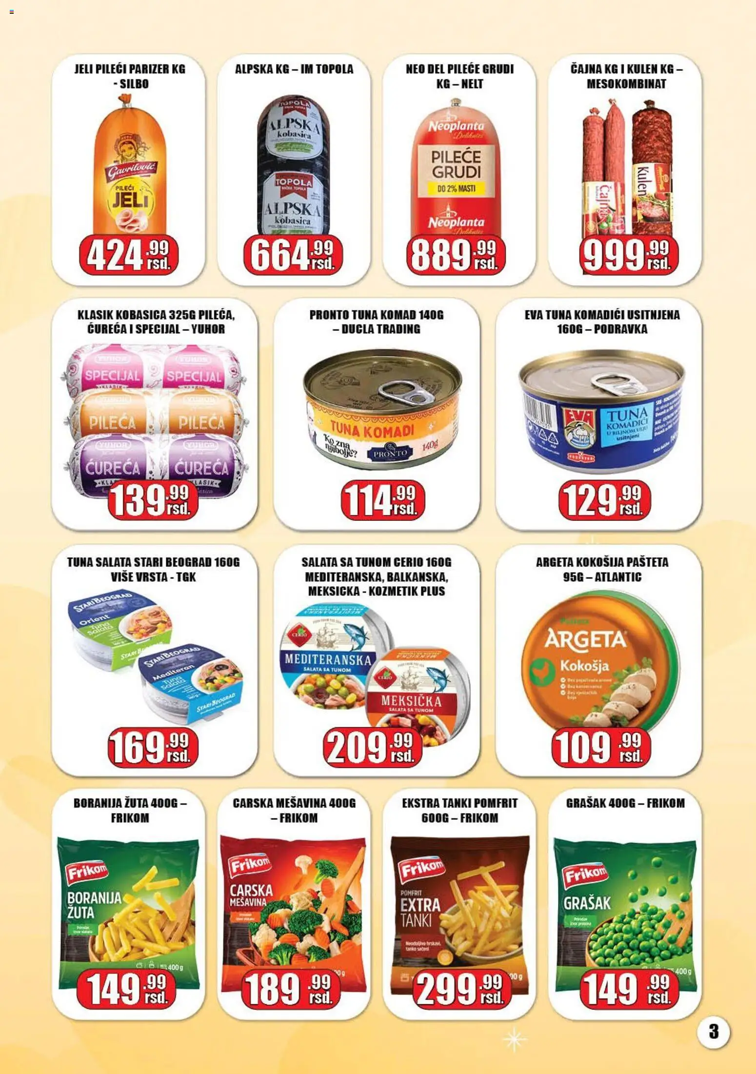 Gala MARKET katalog - važi od 05.03.2026 | Strana: 3 | Proizvode: Parizer, Pronto, Kulen, Podravka