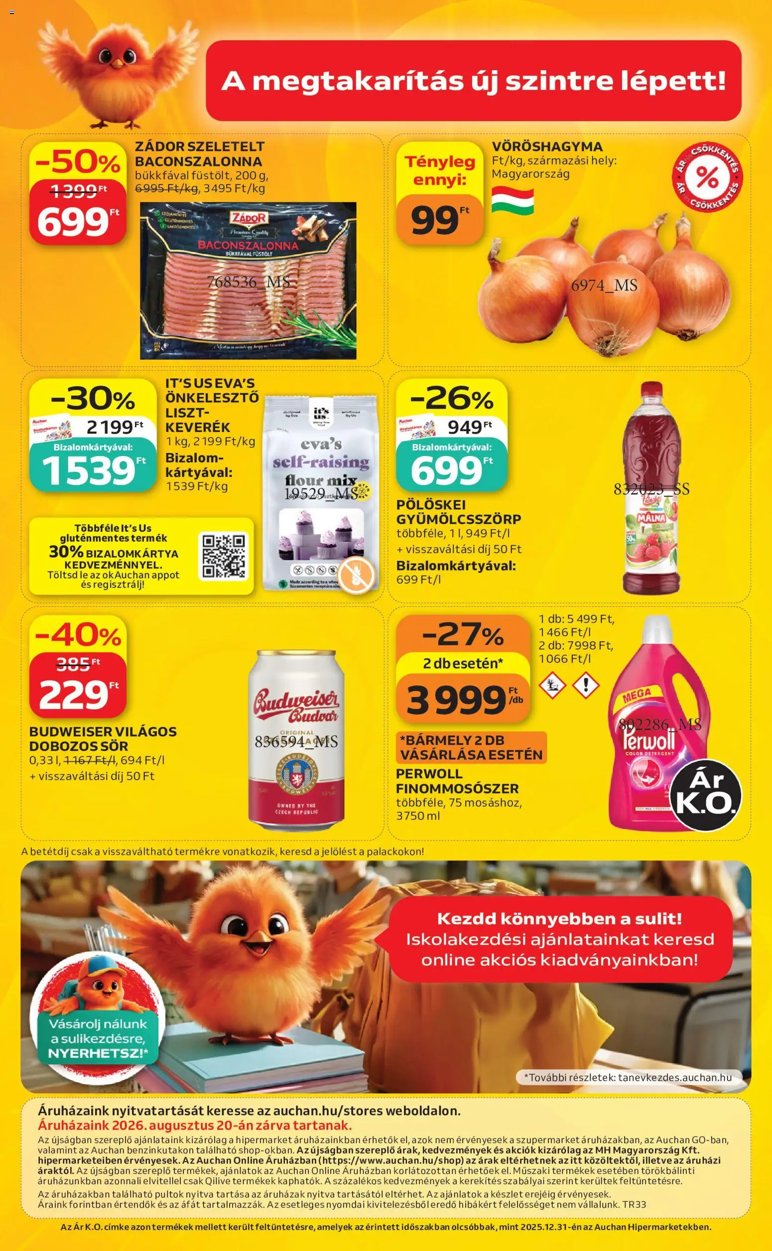 Auchan akciós ujság - amely érvényes a következő dátumtól: 2026.08.13. | Oldal: 46 | Termékek: Perwoll, Laktózmentes, Dobozos sör, Sör