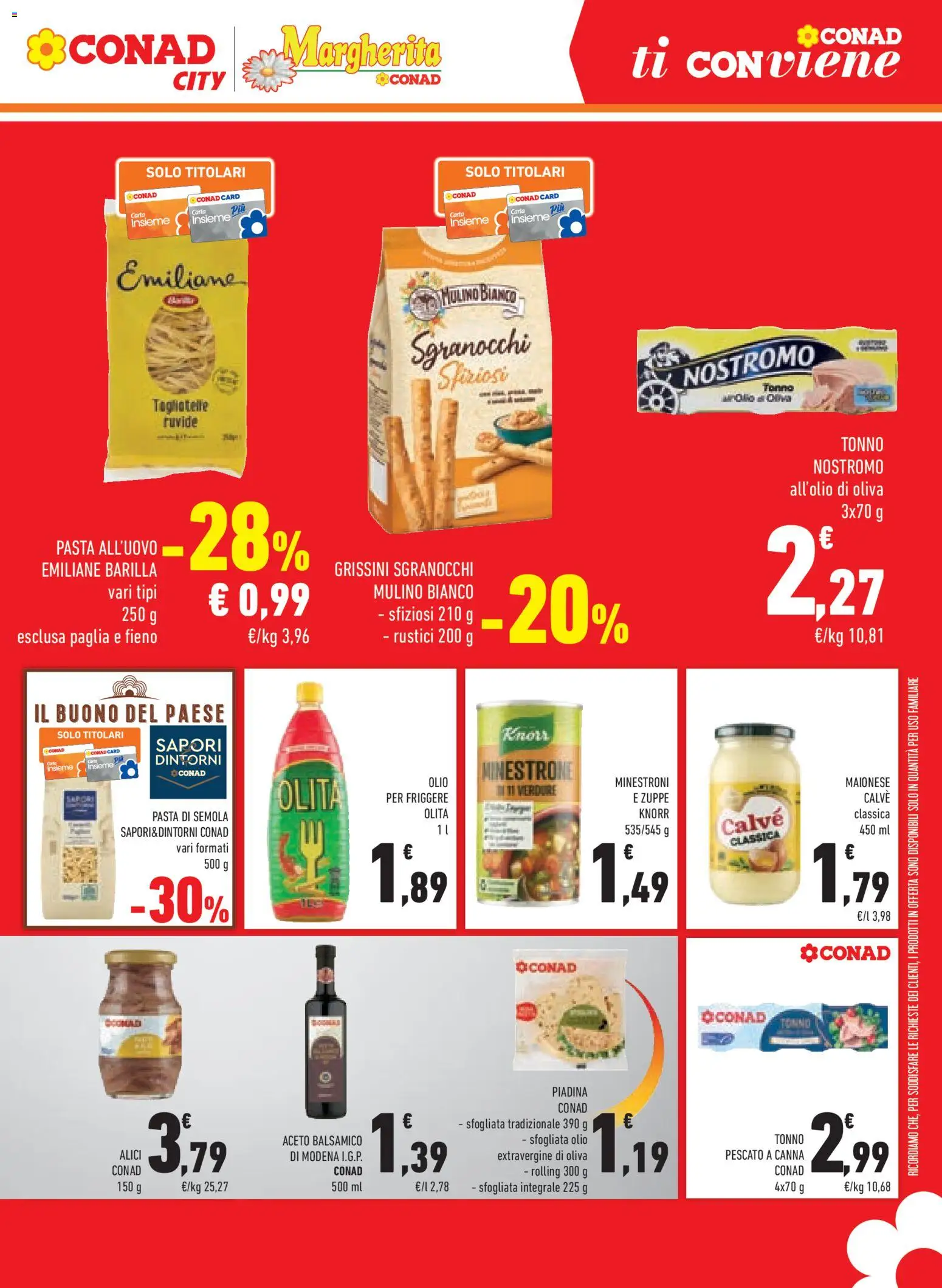 Volantino Conad del 07/10/2026 | Pagina: 17 | Prodotti: Olio, Barilla, Olio per friggere, Alici